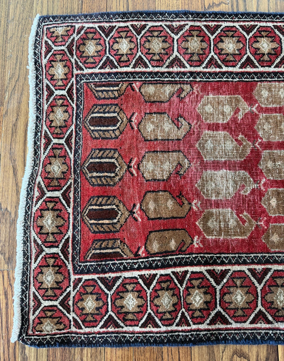 Vintage Crimson Hamsa Prayer Rug 2’5 x 4’4 circa 1940-1960