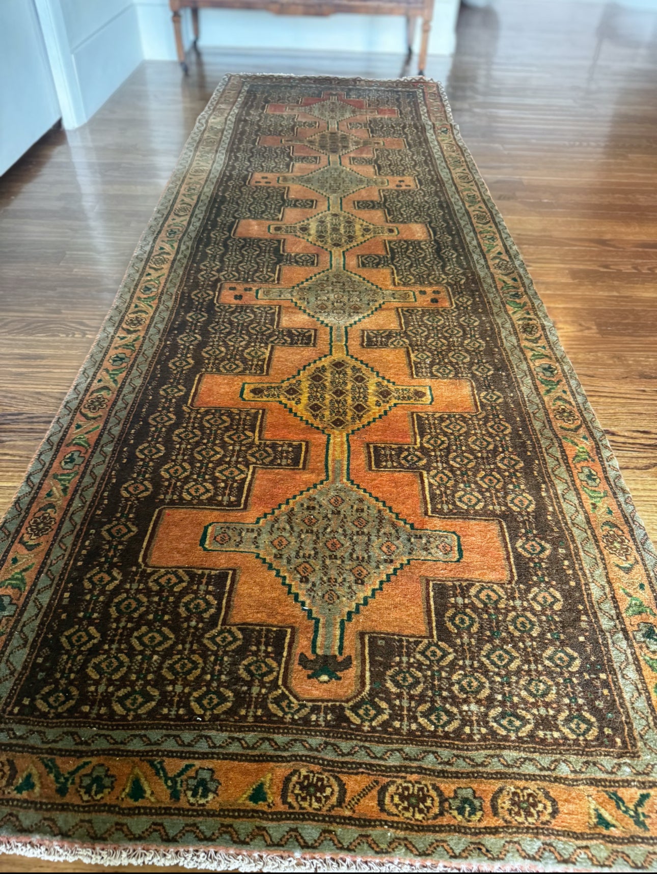 Vintage stepped stone runner 3’2 x 9’3
