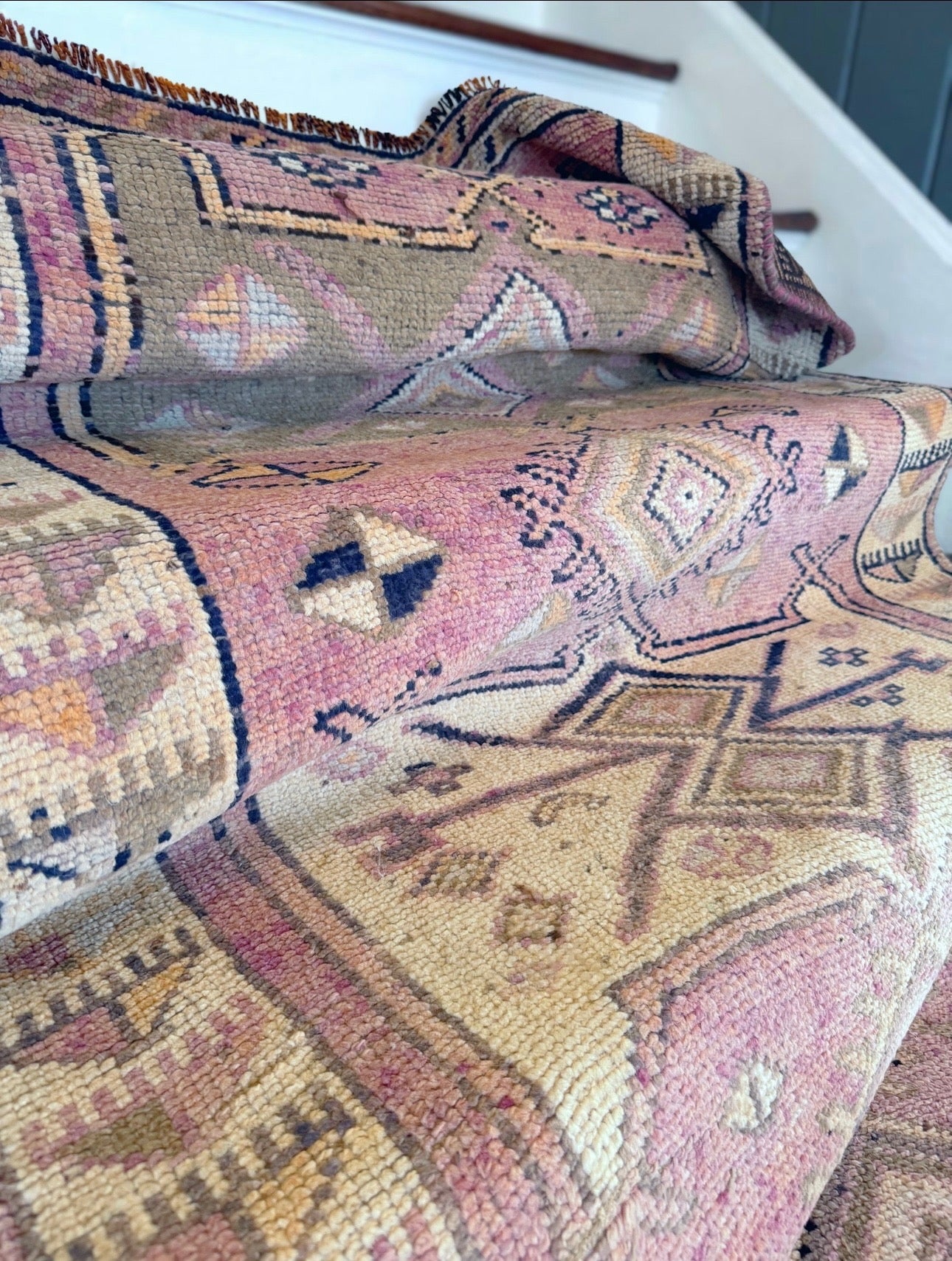 Vintage geometric Anatolian Runner 3’ 7 X 11’ 3