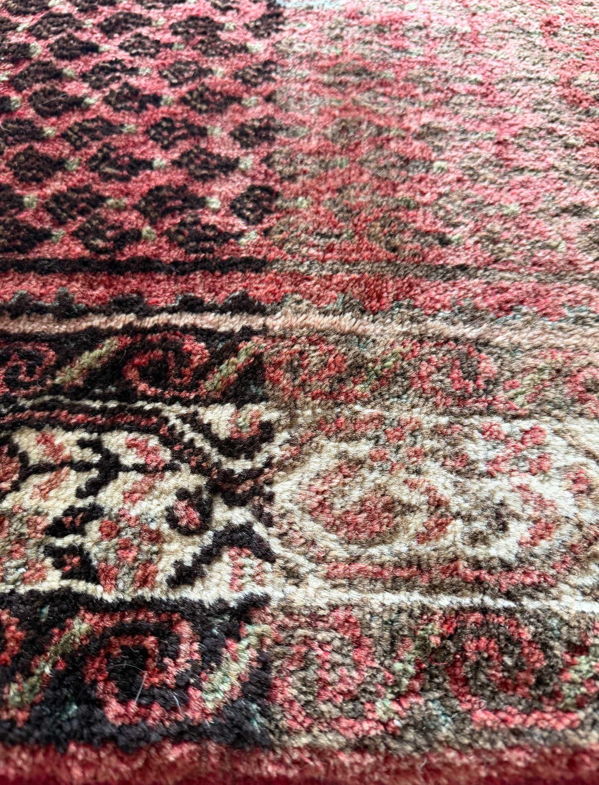 Vintage Rosé Lantern Hamadan Runner 3’8 x 13’ circa 1960