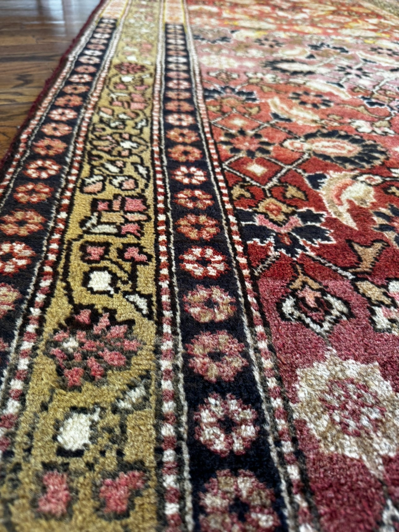 Vintage Harvest Vine Malayer runner 3’8 x 14’