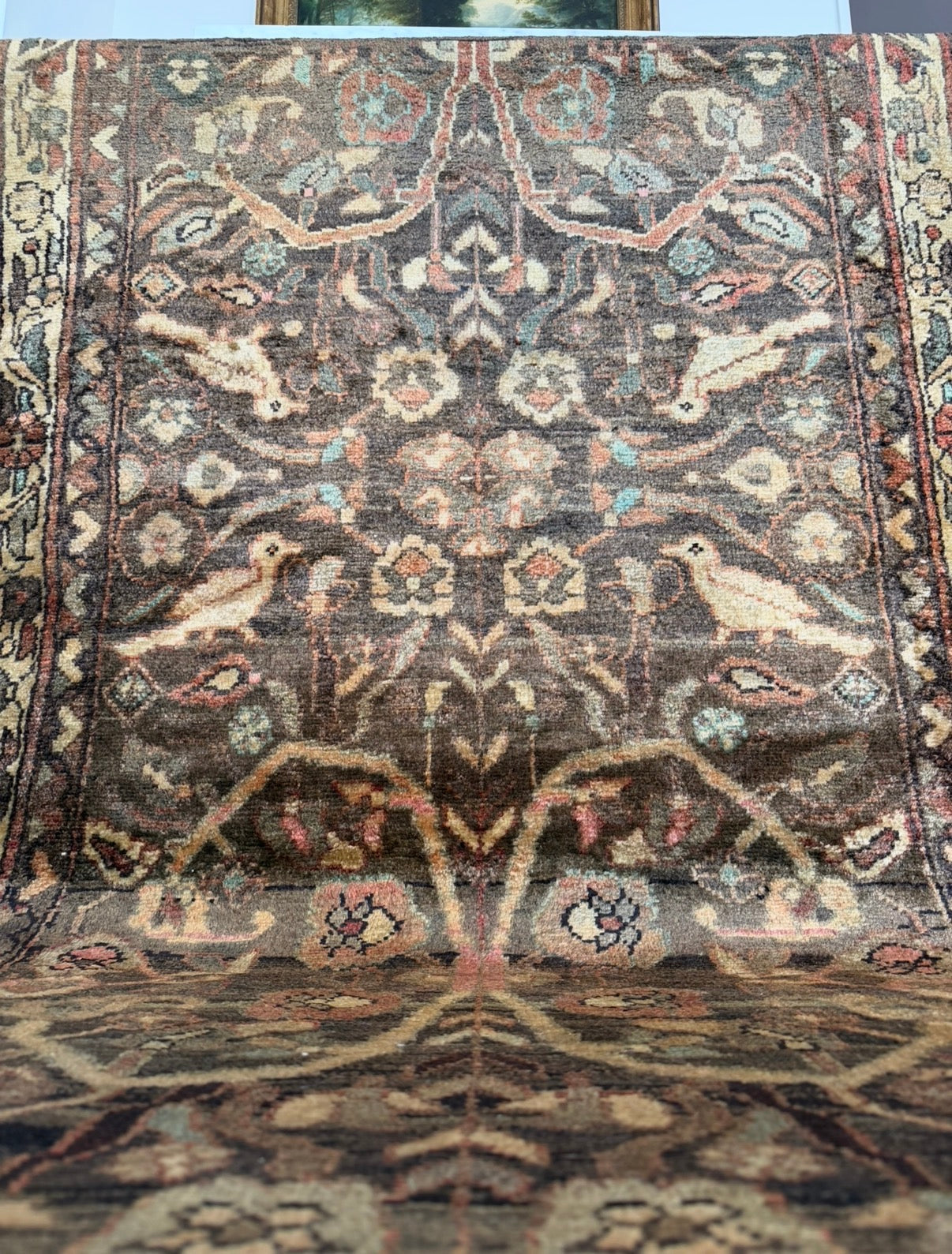 Vintage Mossbound Heirloom Runner 3’5 x 10’ circa 1930-1945