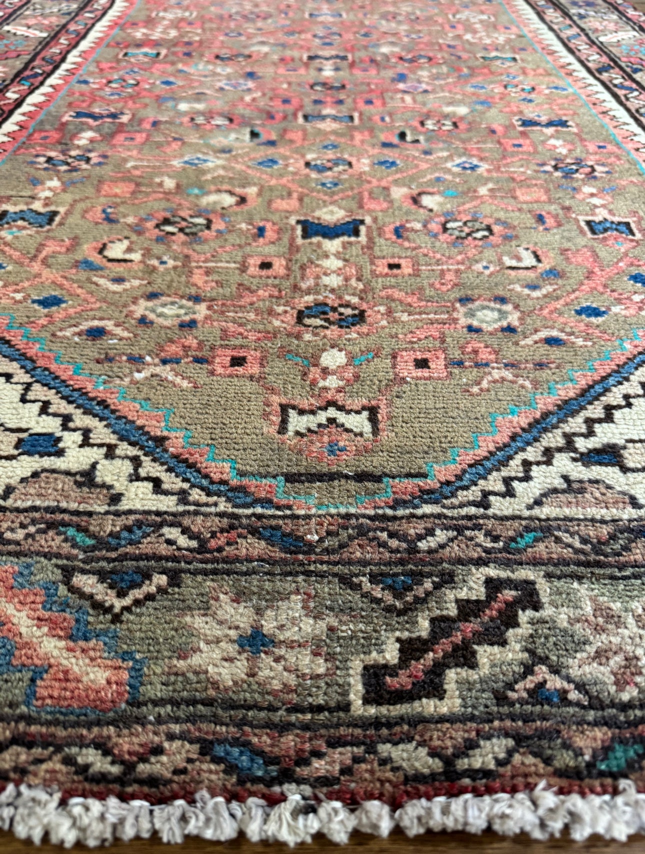 Vintage Blush Bijar runner 3’ x 9’6