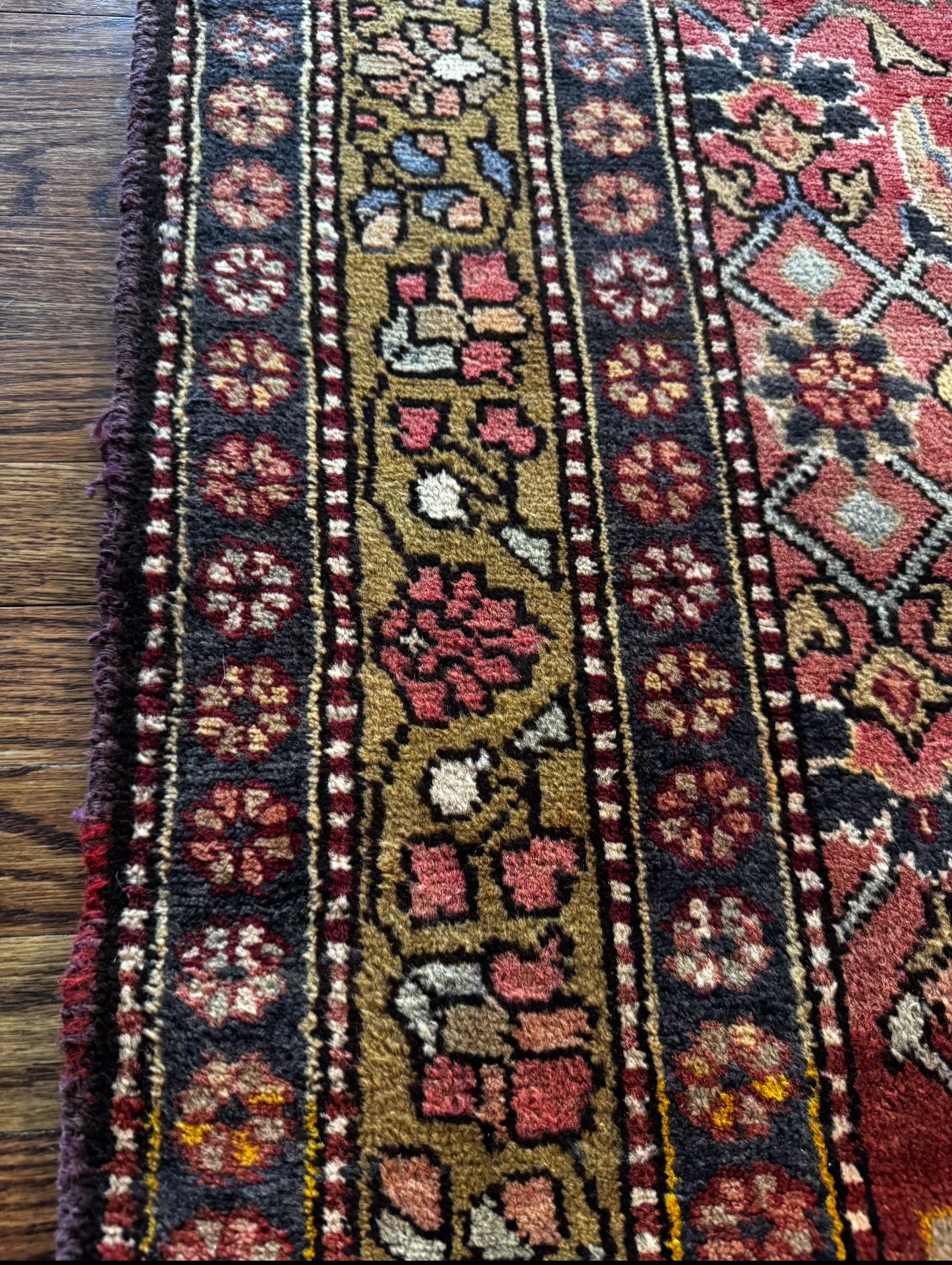 Vintage Harvest Vine Malayer runner 3’8 x 14’