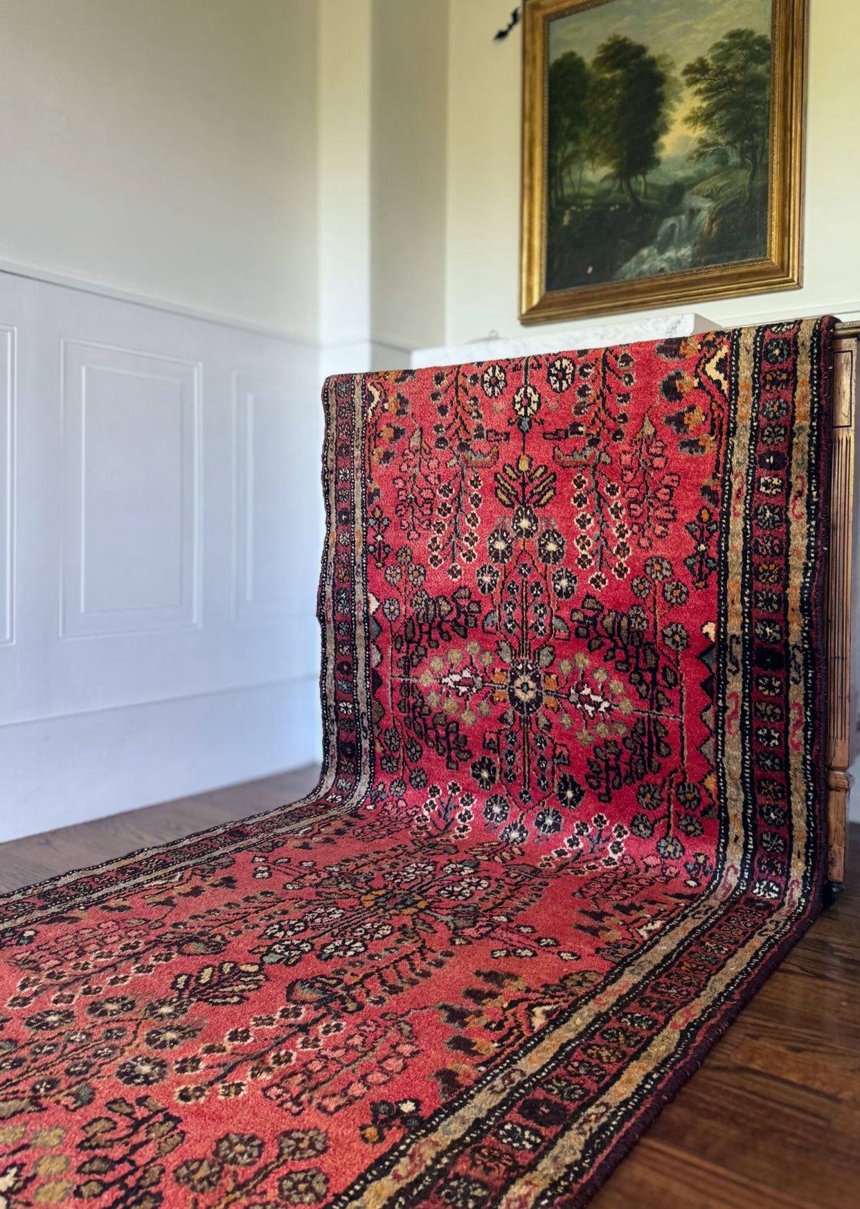 Vintage Persian pomegranate Hamadan Runner | 3’7 x 9’9 | Circa 1940s–1960s