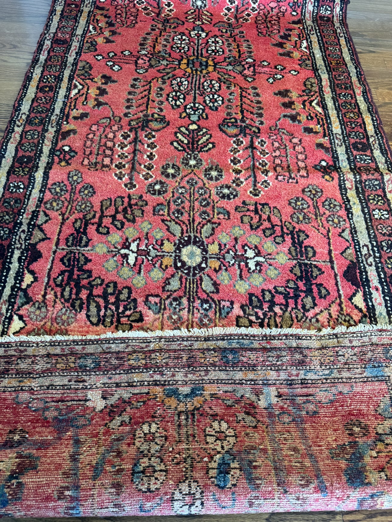 Vintage Persian pomegranate Hamadan Runner | 3’7 x 9’9 | Circa 1940s–1960s