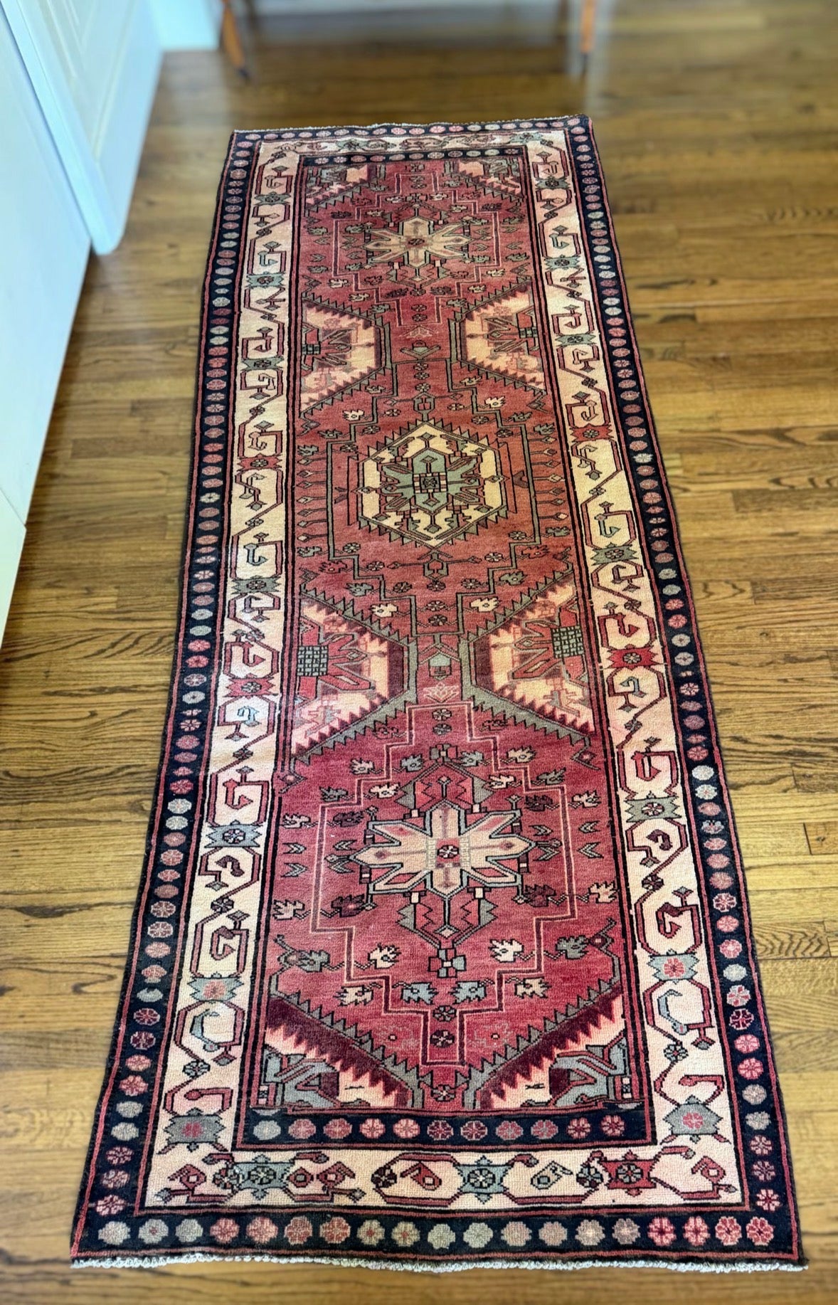 Vintage Salmon Arcade Runner — 3’6” × 9’