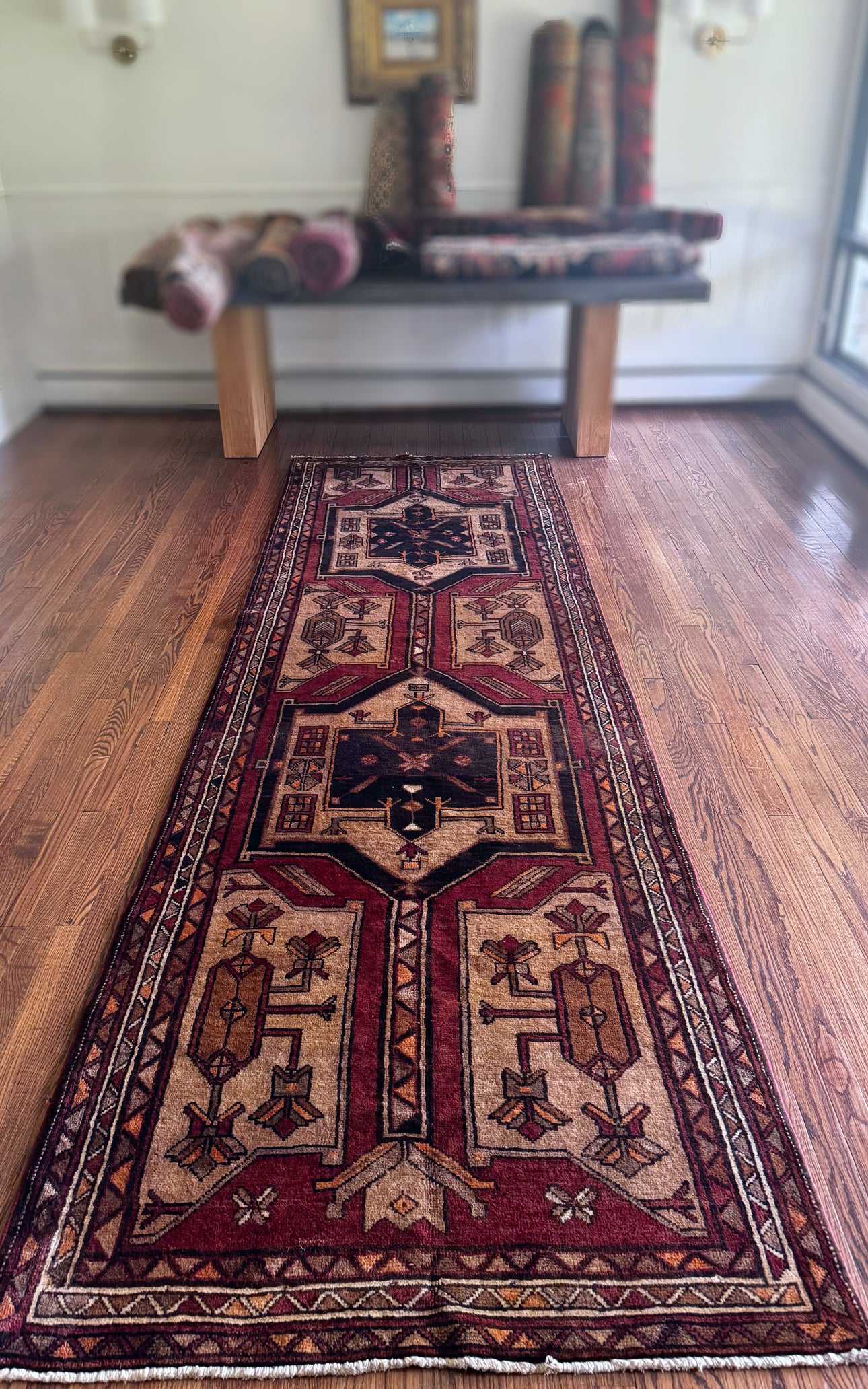 Vintage Nomad’s Medallion runner 4’ x 13’