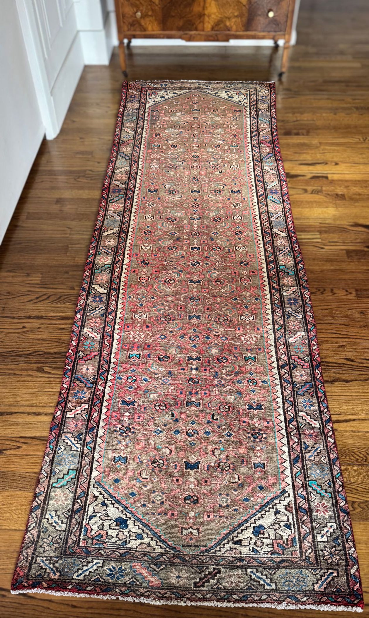 Vintage Blush Bijar runner 3’ x 9’6