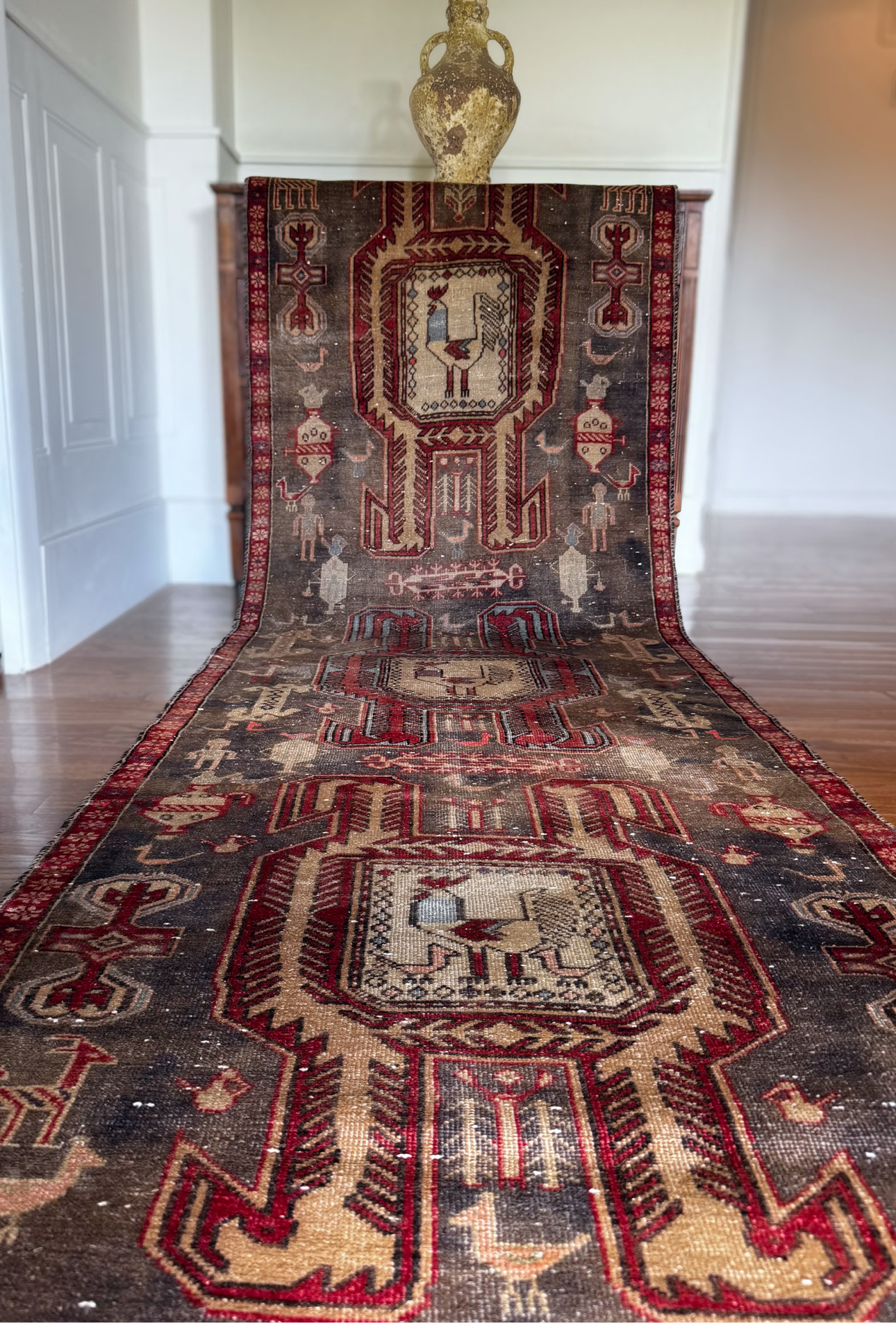 Vintage Rooster Revival Rug 3’ x 10’3