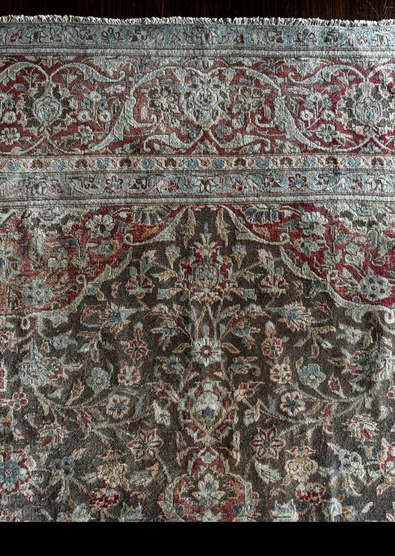 Antique Persian Tabriz/Kashan – Medallion & Shah-Abbas Floral rug 9’5 x 13’2