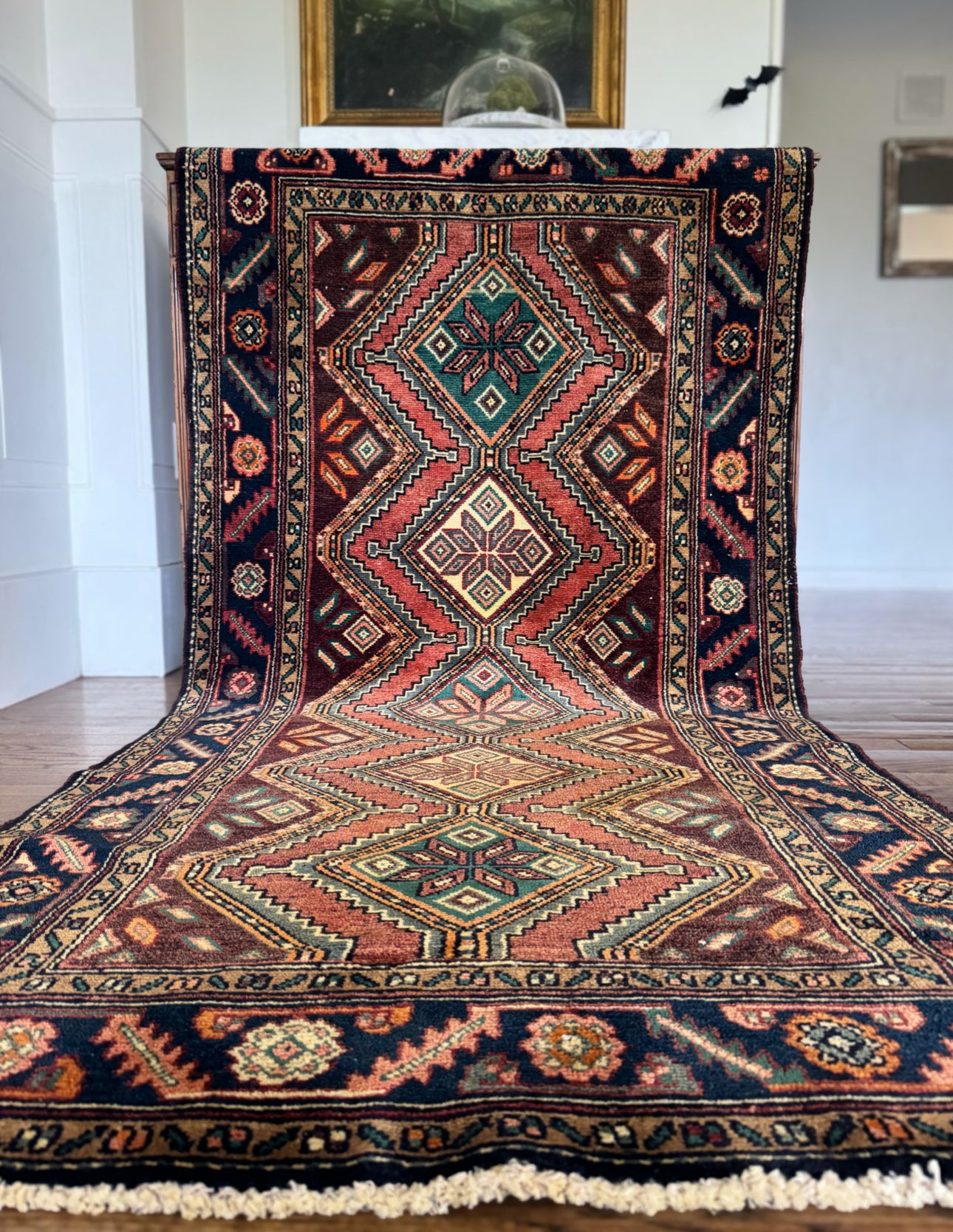 Vintage Walnut Diamond Qashqai 3’4 x 6’10