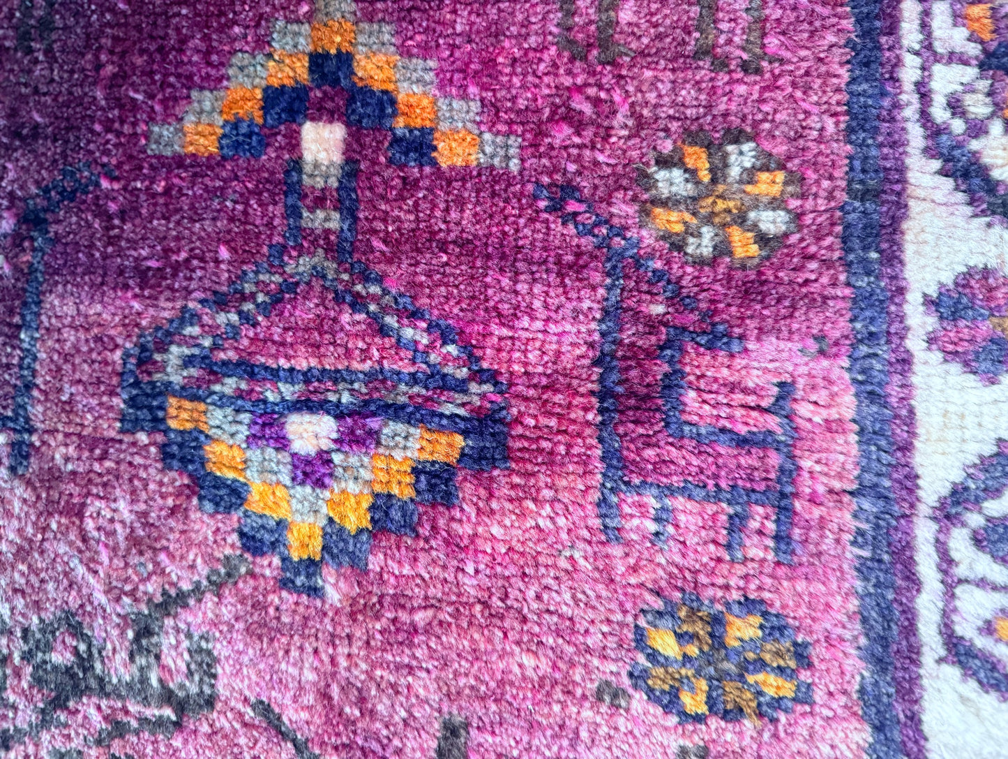 Vintage Anatolian vegetable dyed Hand knotted wool rug Circa 1920-1935✨1.10ft X 2.3ft