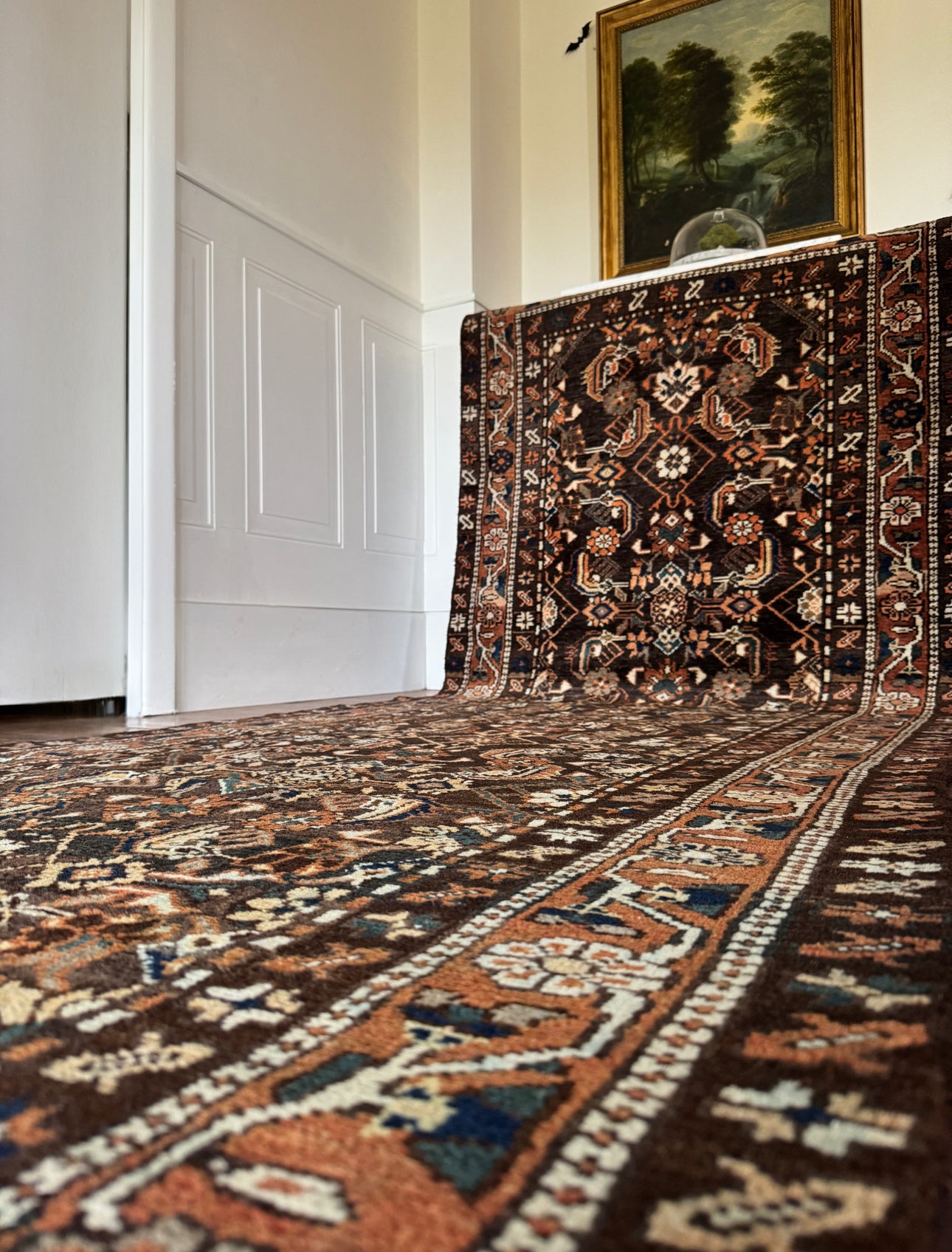 Vintage Walnut Diamond Malayer 3’6 x 10’1