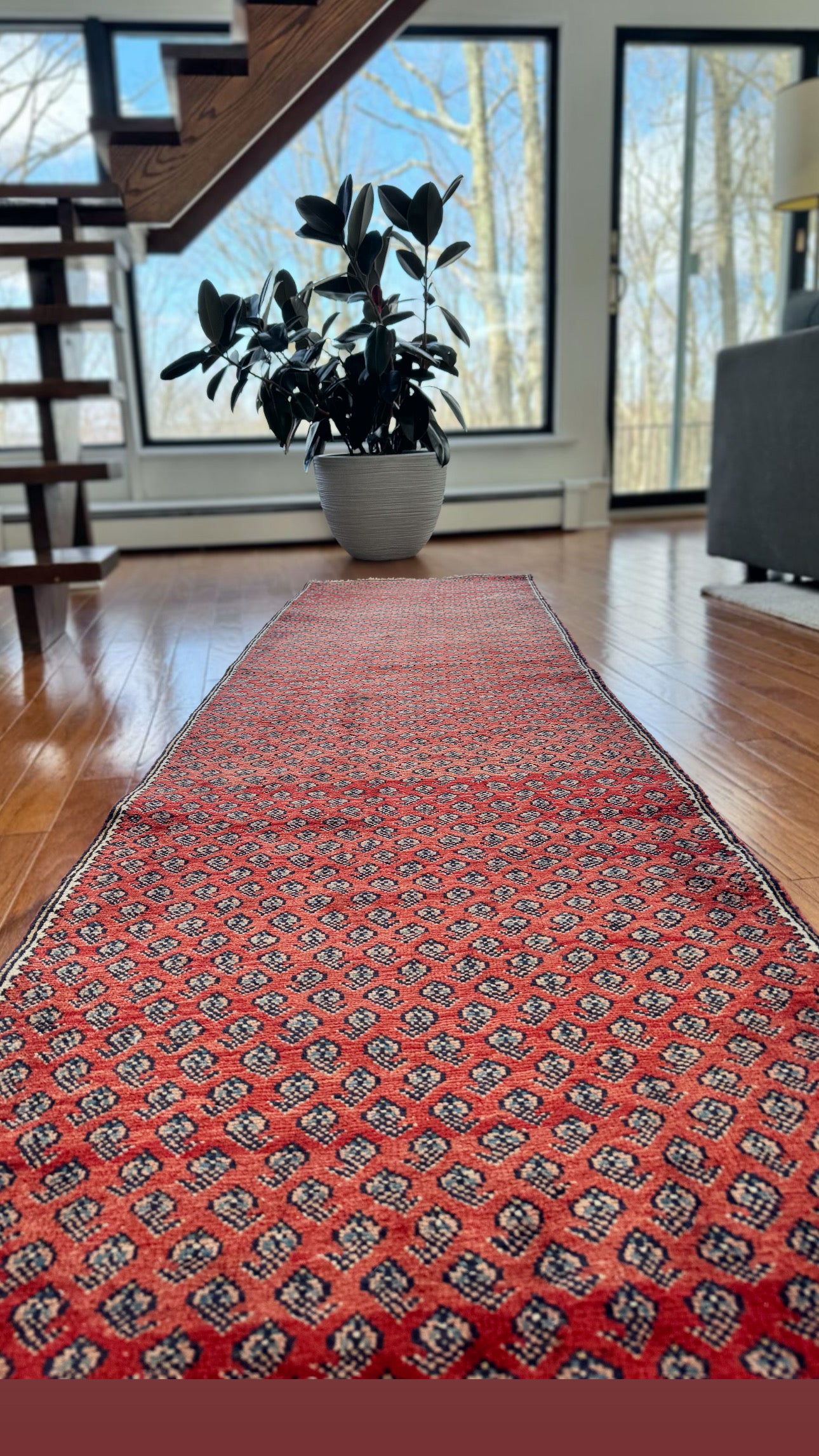 Vintage handmade Anatolian runner 2’ 4 x 9’ 2
