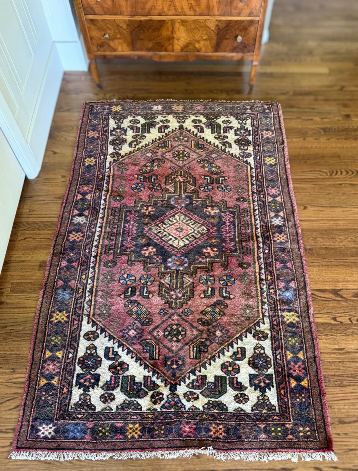 Vintage Mauve Parterre Rug 4’2 x 6’7 Circa: 1940s–1950’s