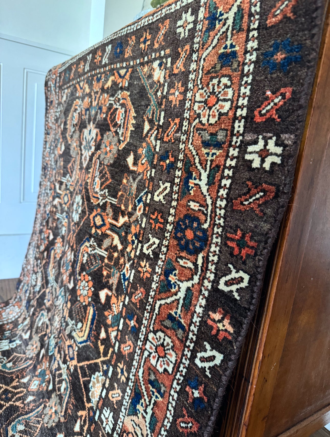 Vintage Walnut Diamond Malayer 3’6 x 10’1