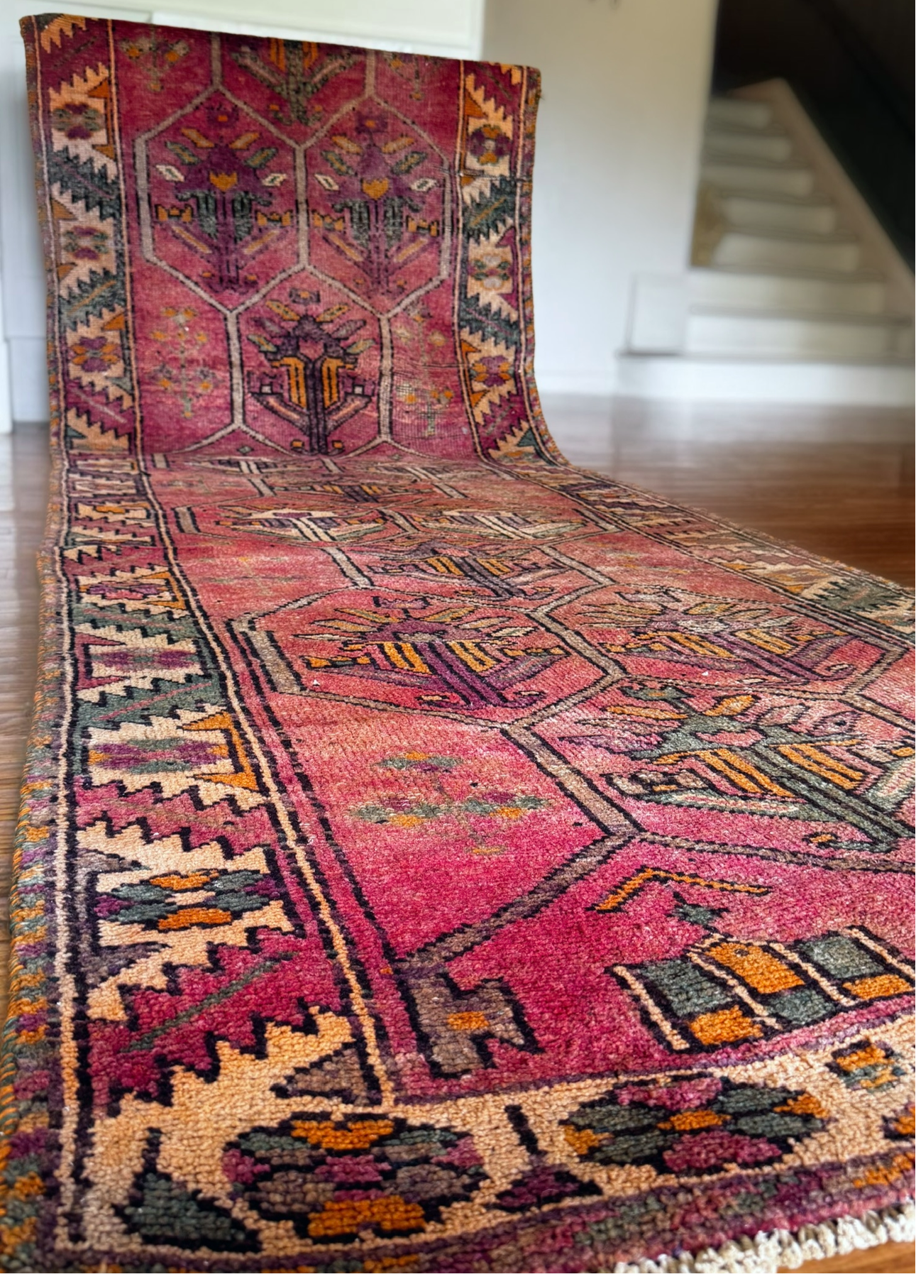Vintage Caspian Heriz runner 3’8 x 12’