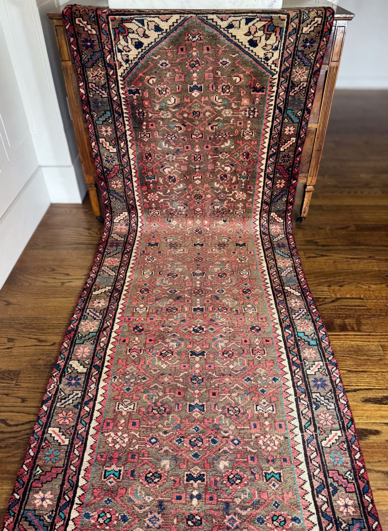 Vintage Blush Bijar runner 3’ x 9’6