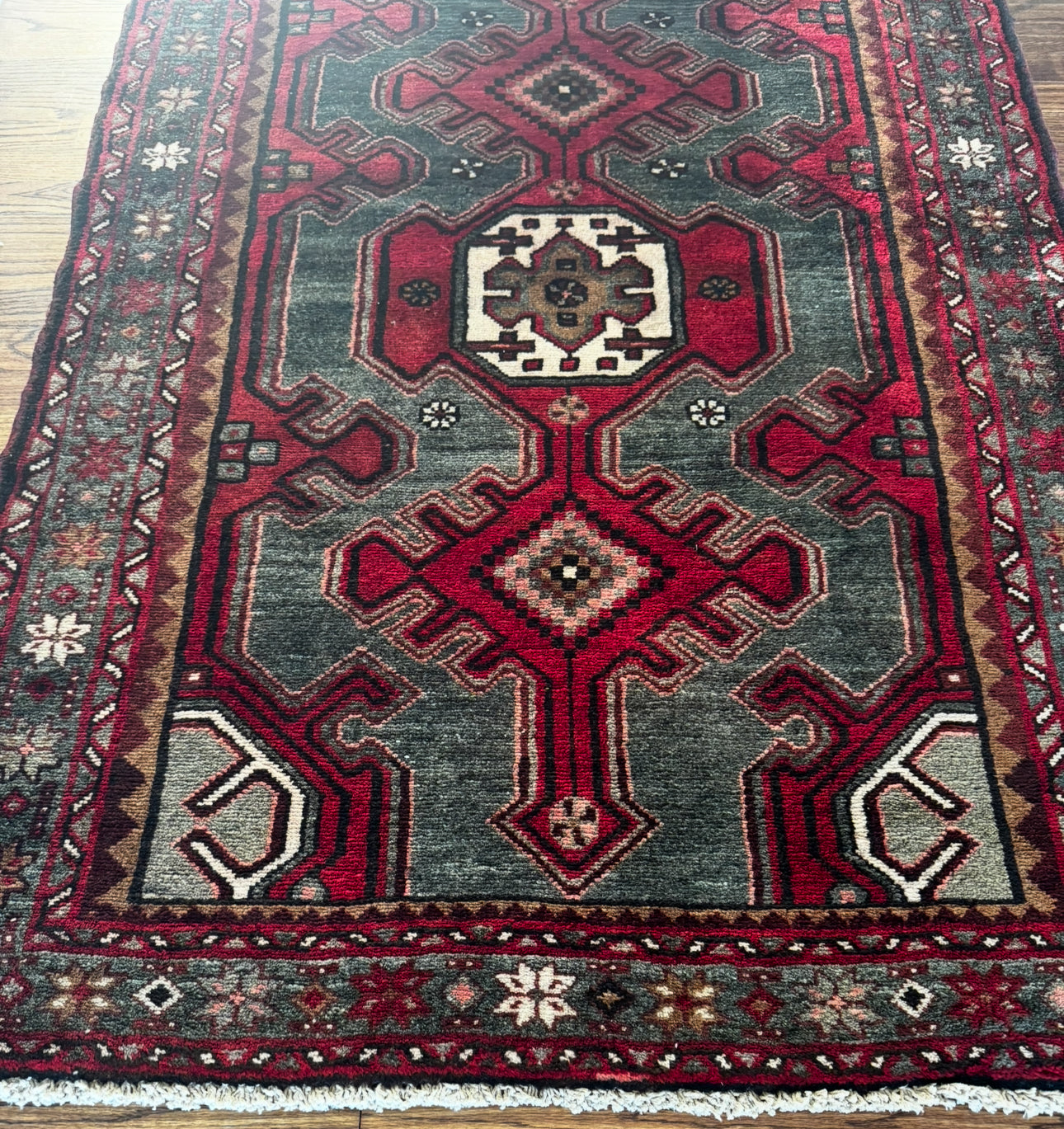 Vintage Emerald Medallion Anatolian Runner 3’7 x 9’