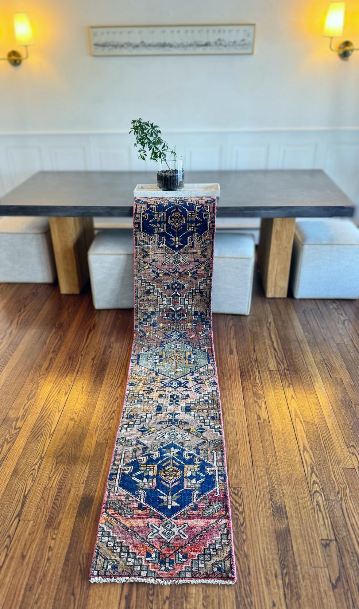 Vintage Anatolian geometrical runner 1’ 9 x 8’ 10