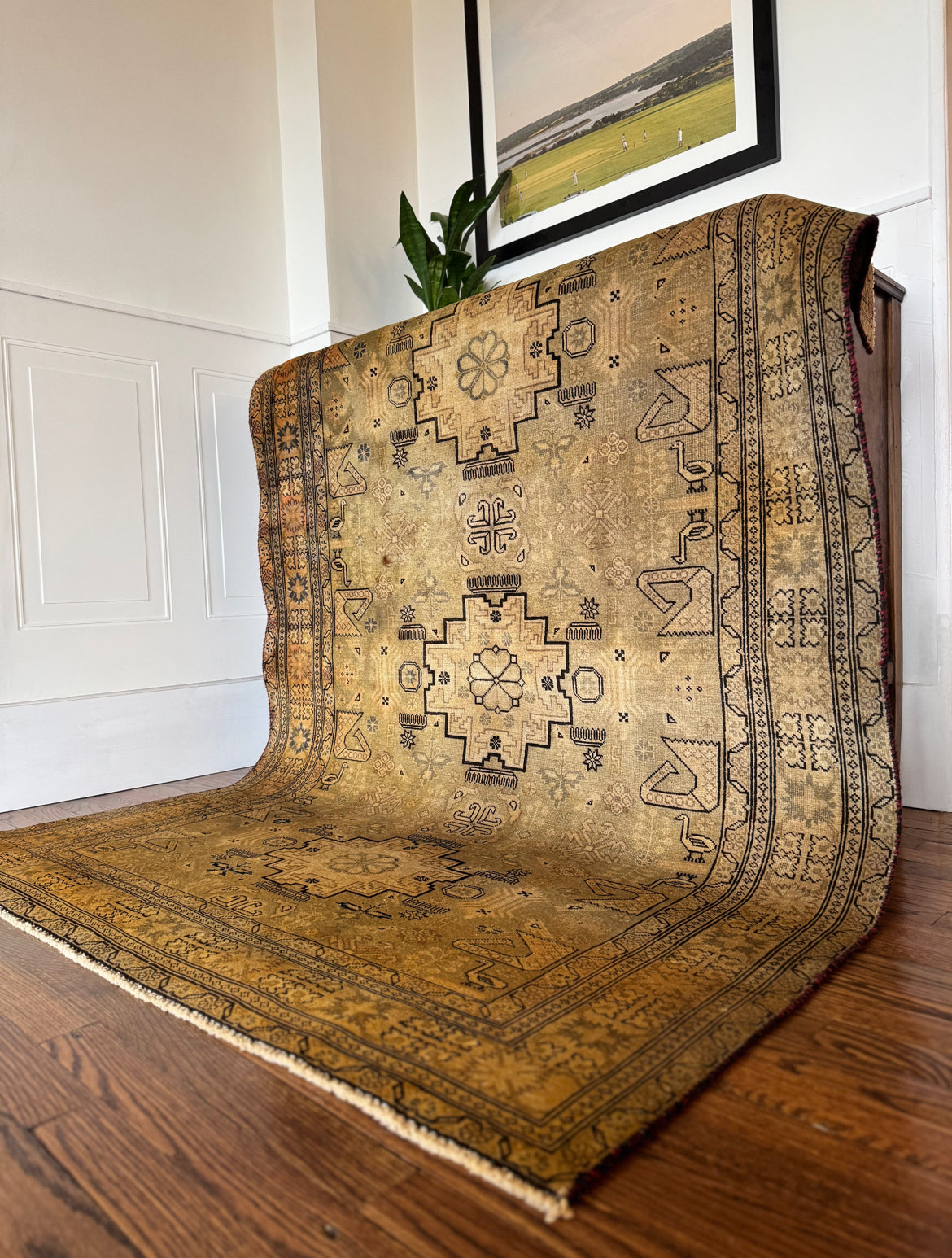 Handmade Vintage Wool Rug 4’ 4 x 6’ 2