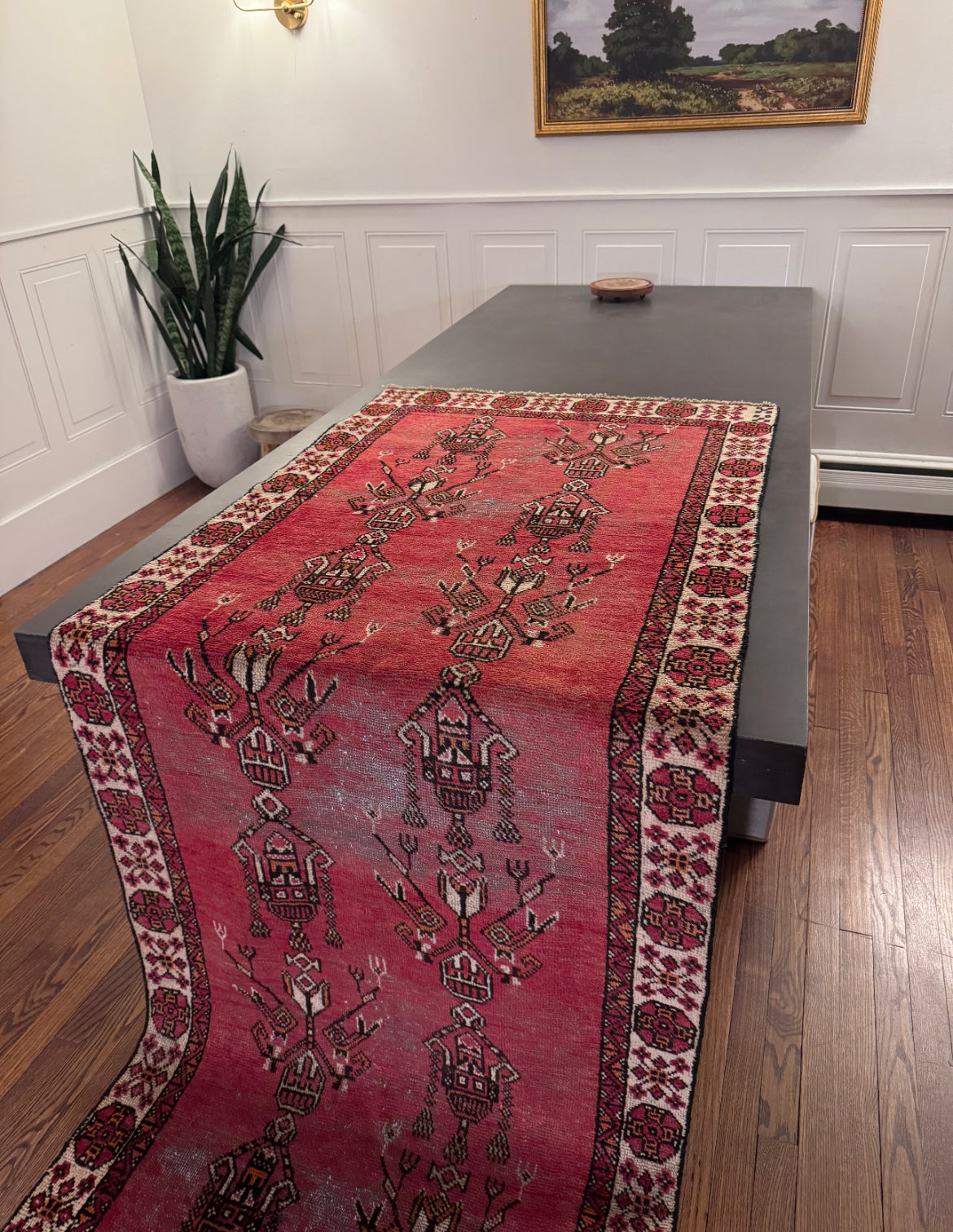Vintage Anatolian handmade wool runner 3’ X 9’ 6