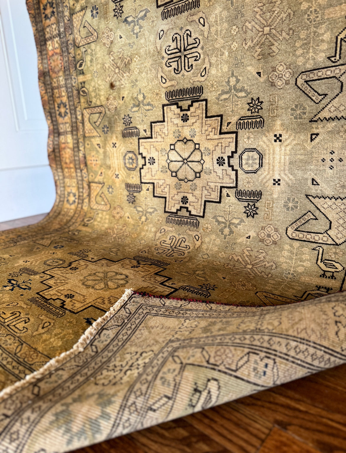 Handmade Vintage Wool Rug 4’ 4 x 6’ 2