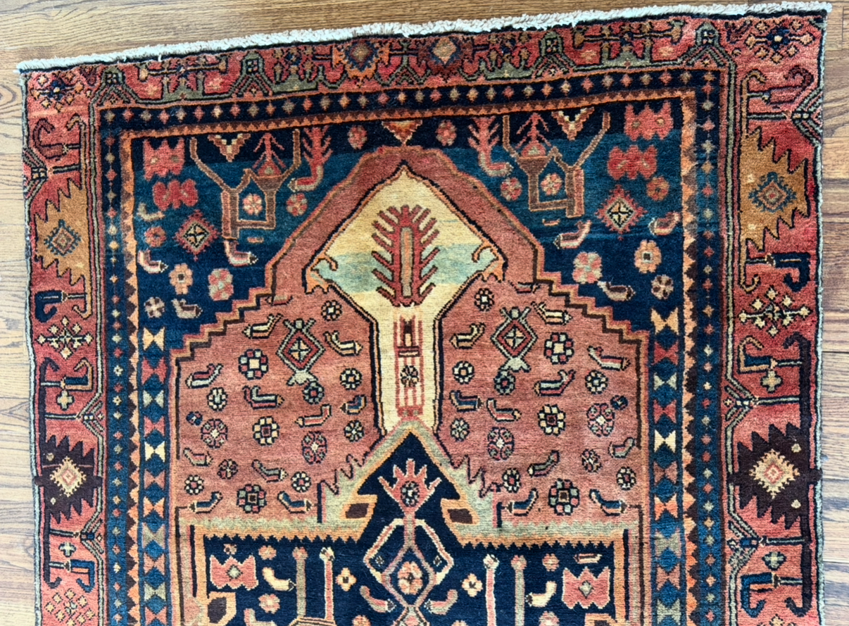 Vintage Tribal Guardian Rug 4’ × 9’ Circa 1930-1950