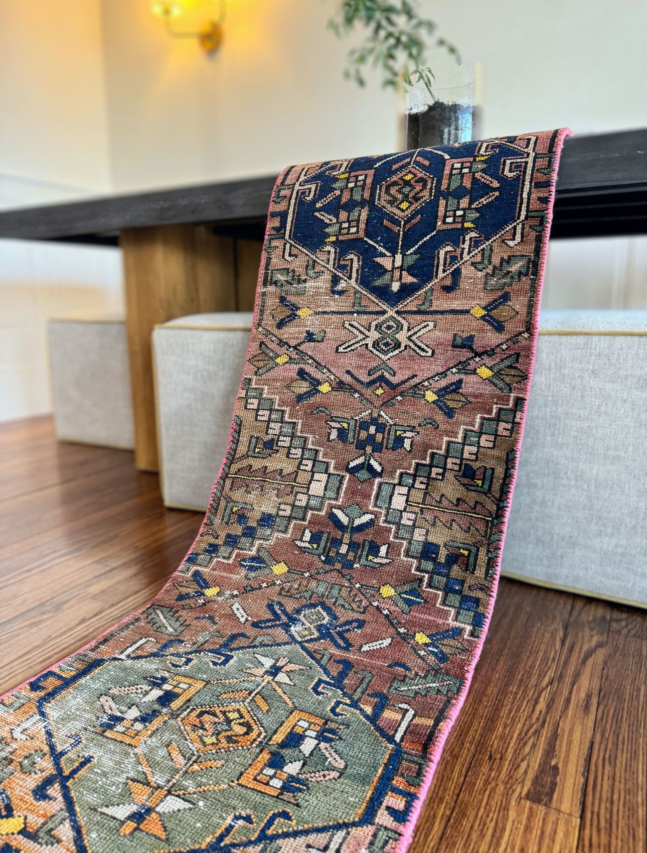 Vintage Anatolian geometrical runner 1’ 9 x 8’ 10