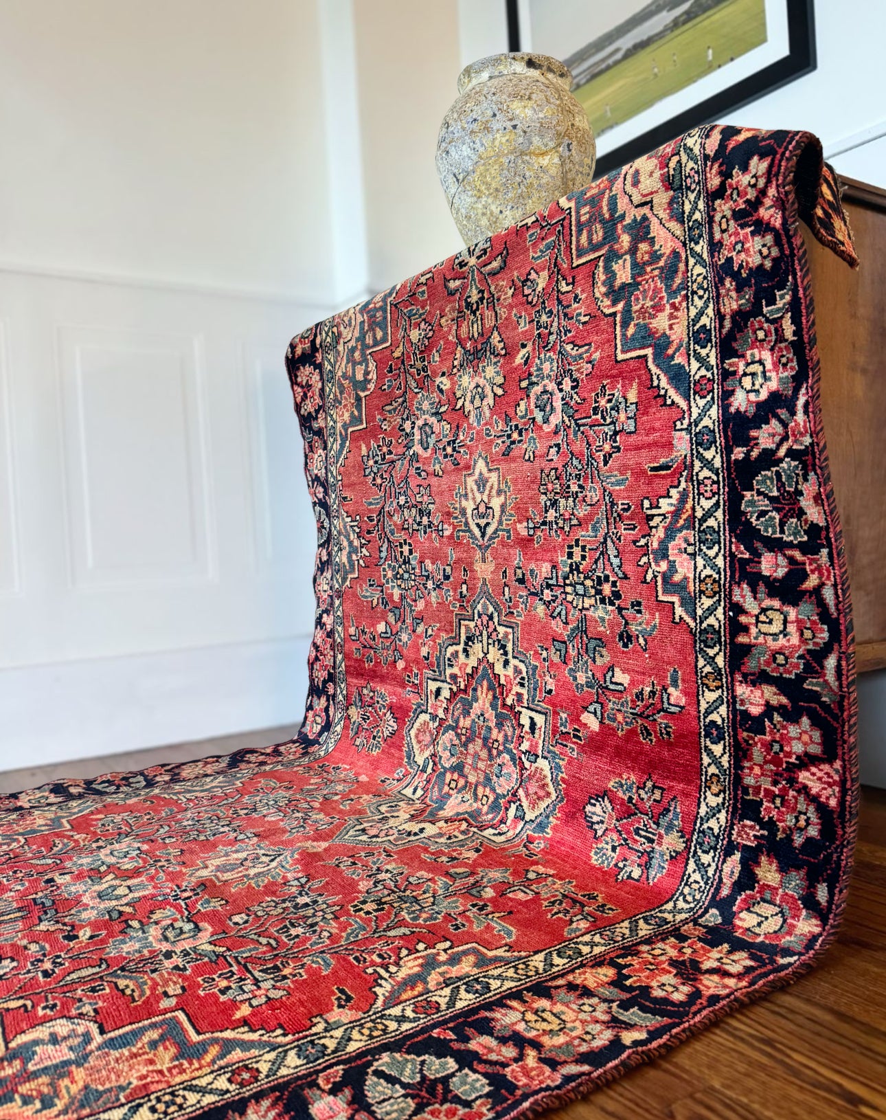 Vintage Anatolian Floral Rug 4’ 3 x 7’