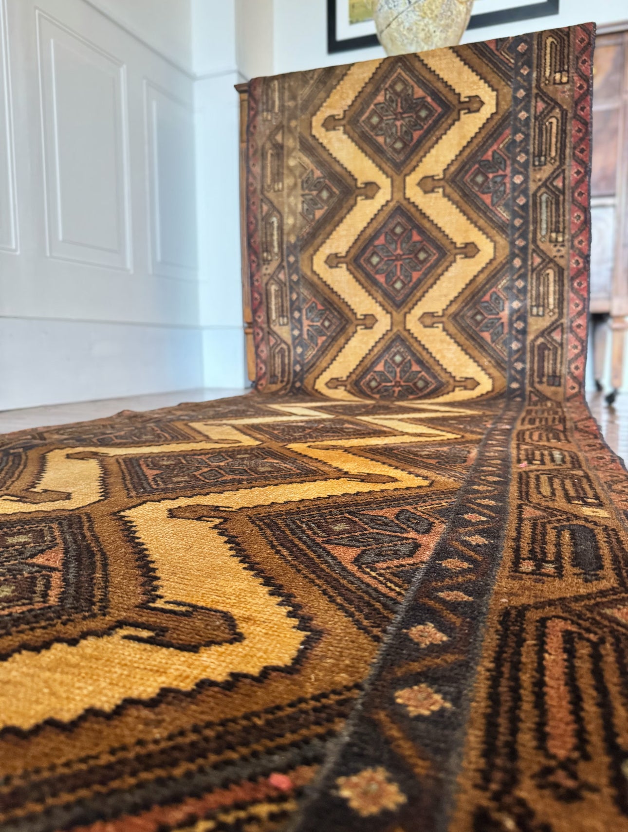 Vintage Anatolian wool rug 3’ X 9’ 4