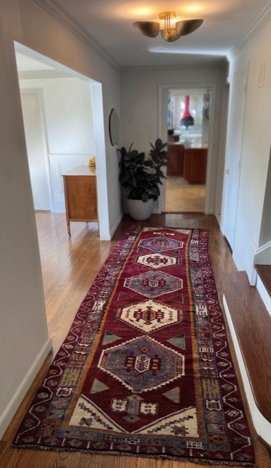 Vintage hand made Anatolian runner 4’ X 12’ 3