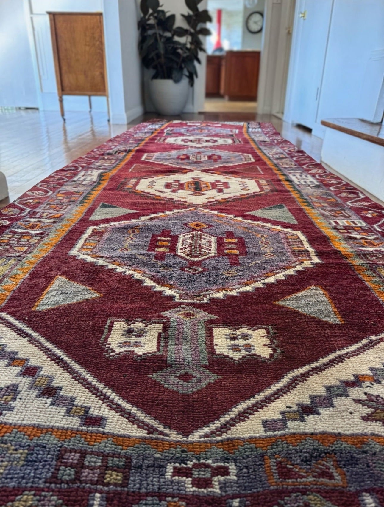 Vintage hand made Anatolian runner 4’ X 12’ 3