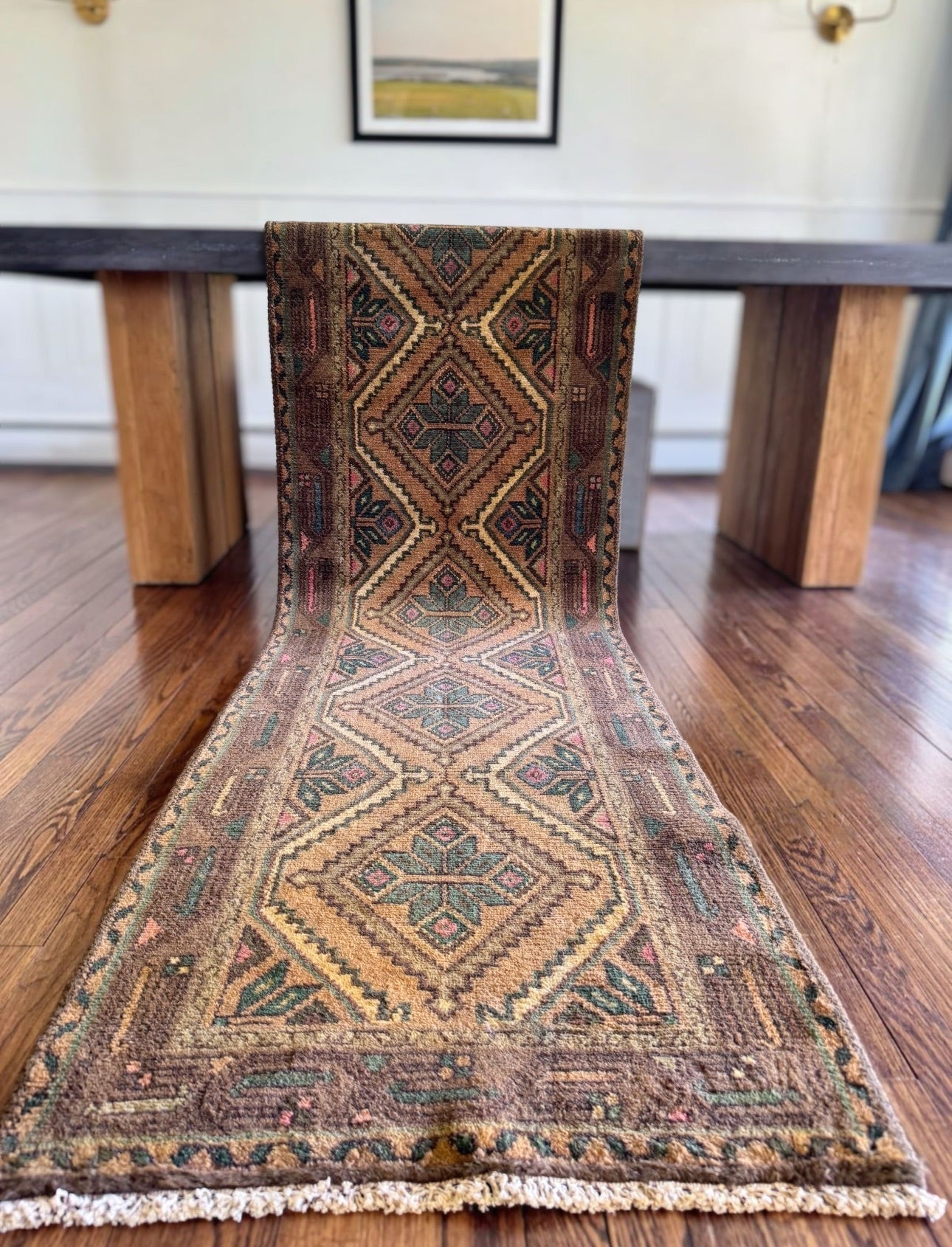 Vintage “luck of the Irish” Turkish runner 2’7 x 9’6