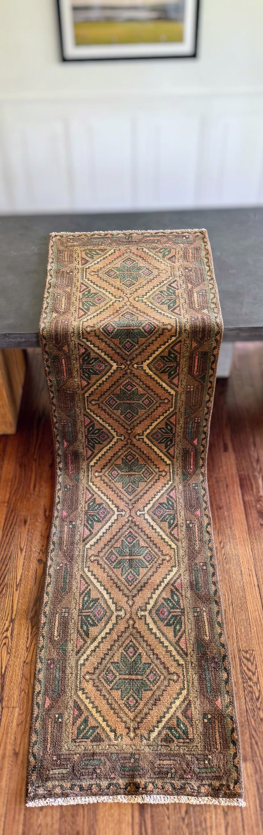 Vintage “luck of the Irish” Turkish runner 2’7 x 9’6