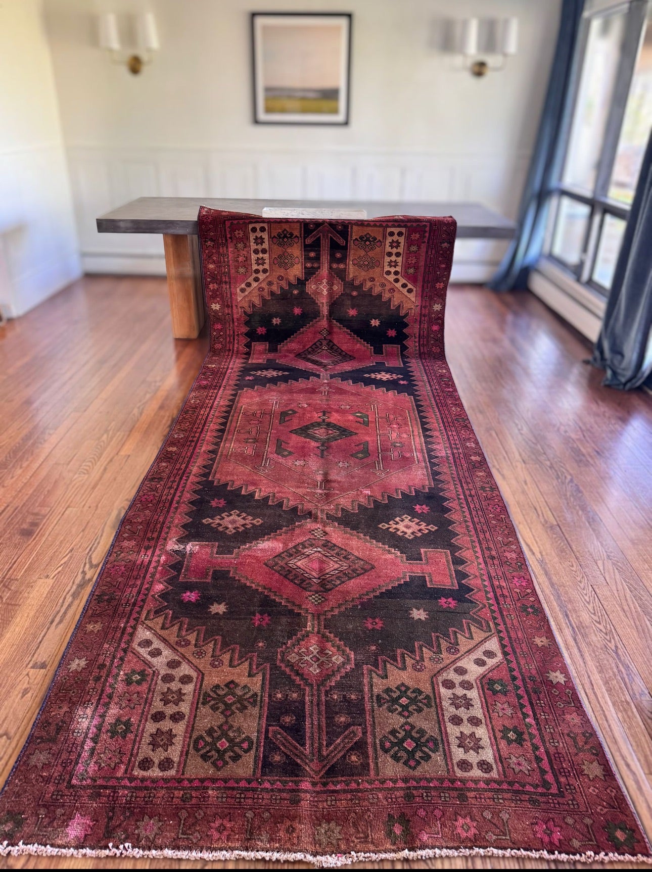 Vintage Anatolian “big lady” rug 4’6 x 12’9