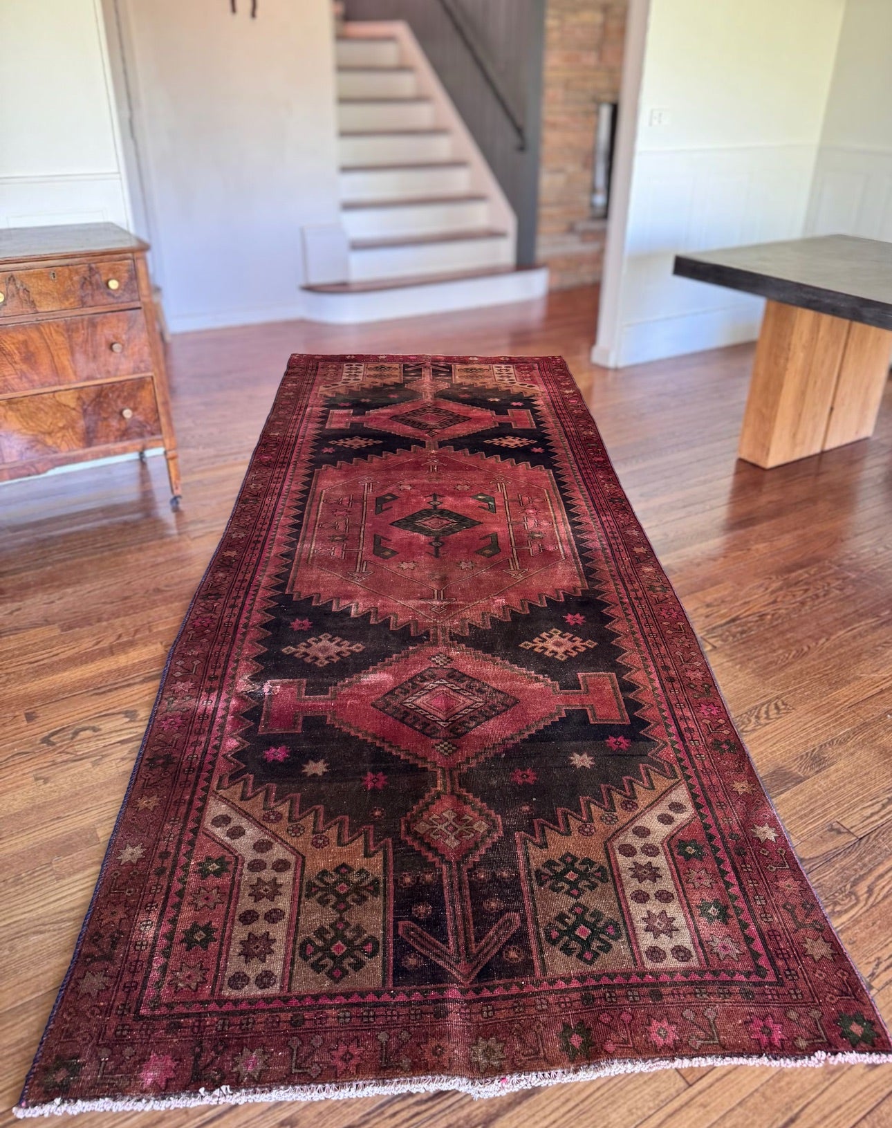 Vintage Anatolian “big lady” rug 4’6 x 12’9