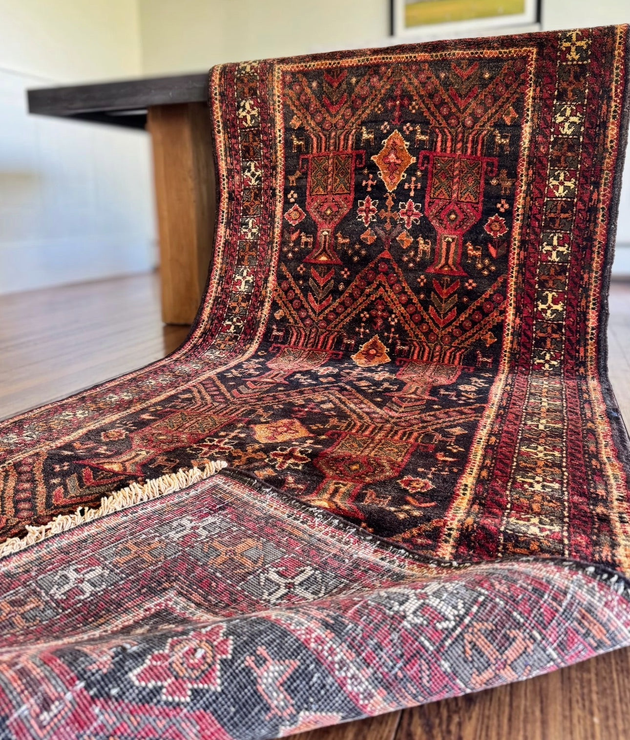 Vintage Anatolian “Fox & Hen” rug 3’5 x 8’4