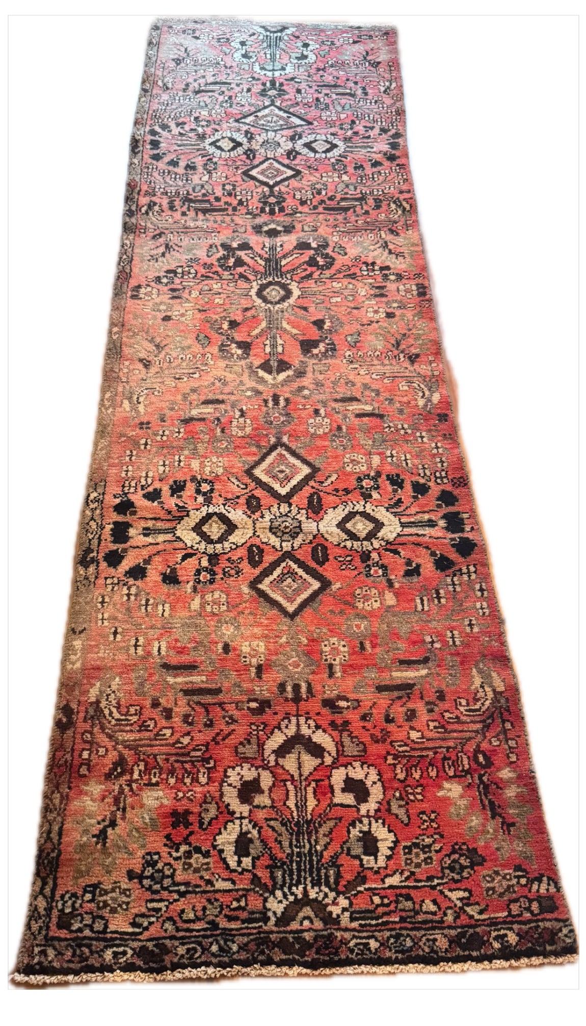 Vintage Anatolian Flora runner 3’ x 9’ 4