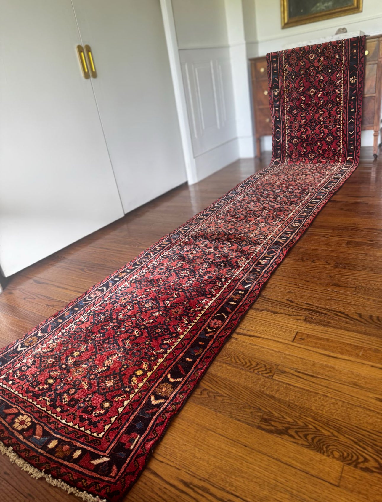 Crimson Mina-Khani Runner — 2’8” x 13’4”1940s–1960s