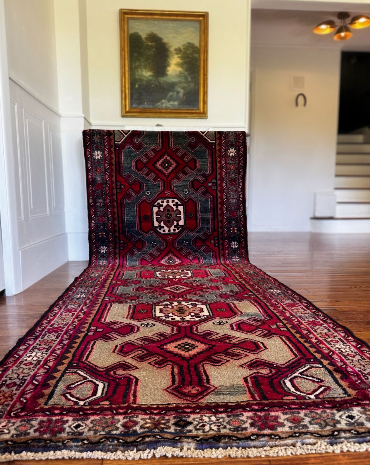 Vintage Emerald Medallion Anatolian Runner 3’7 x 9’