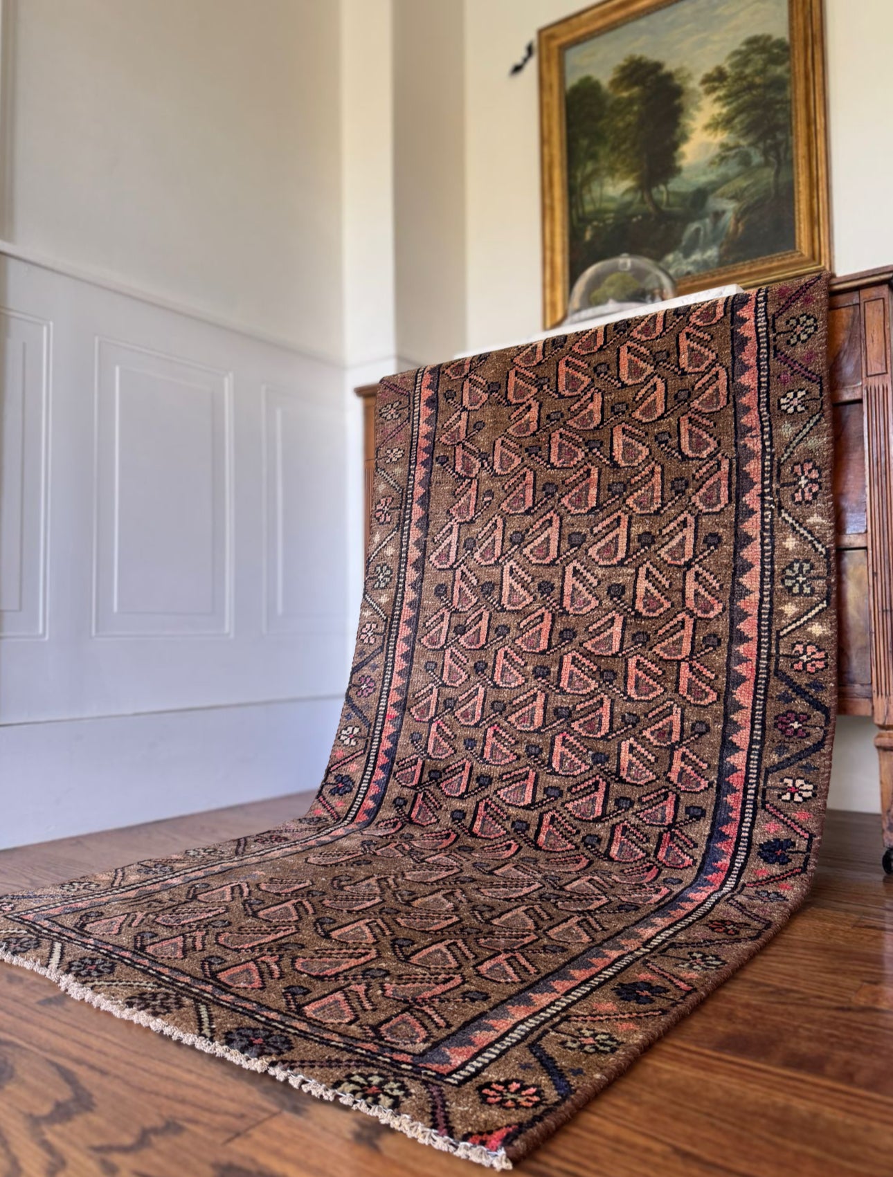 Vintage Earth & Blush Baluch Runner – 3’ × 6’1” (Circa 1940–1960)