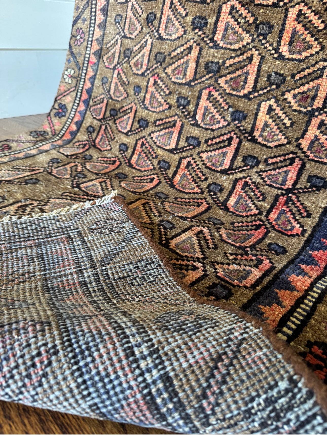 Vintage Earth & Blush Baluch Runner – 3’ × 6’1” (Circa 1940–1960)