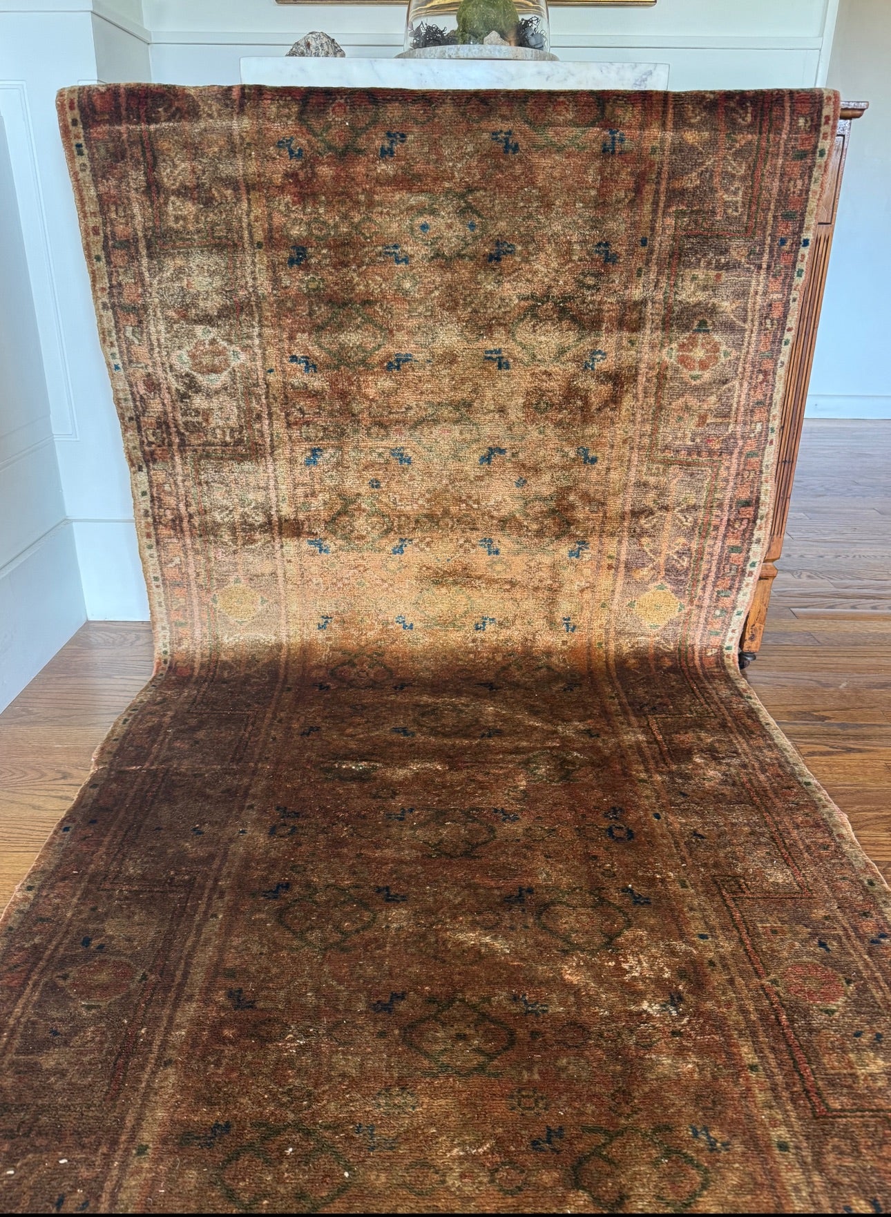 Antique “Golden Ghost” Malayer Runner Circa 1890–1910 | 3’6” × 13’ | Handwoven in Western Persia
