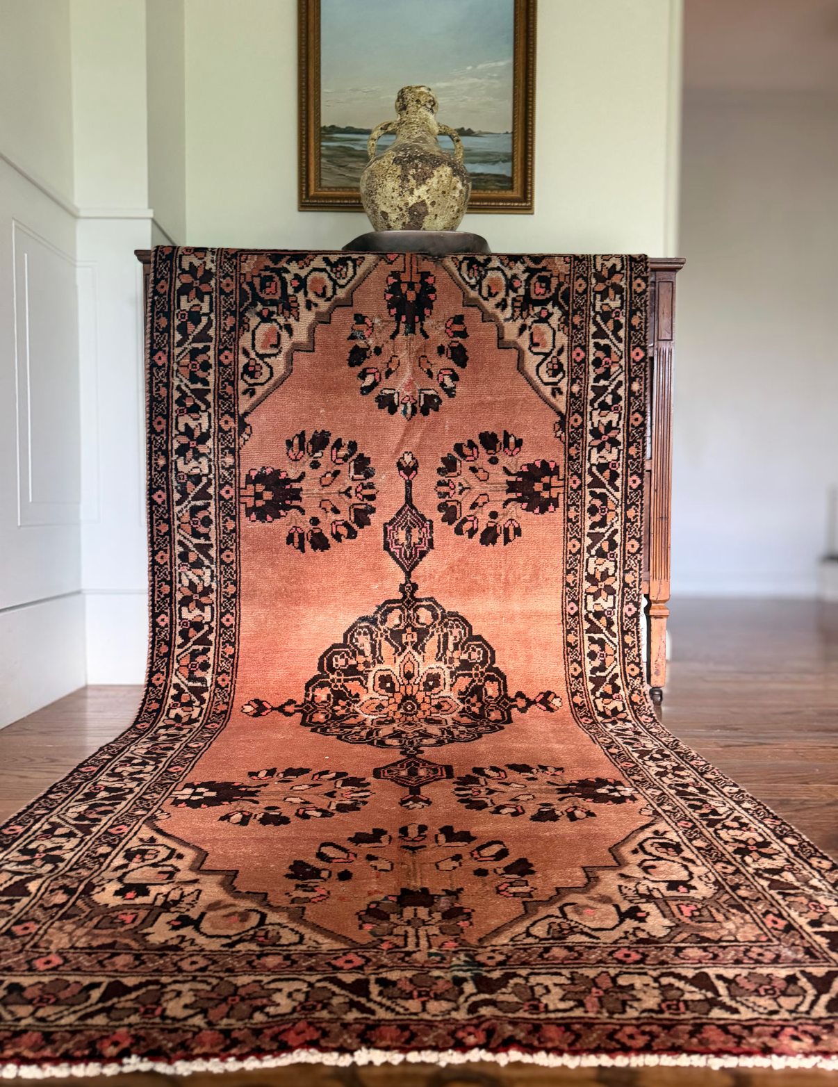 Vintage Apricot Cameo Rug 3’4 x 6’7 circa 1950-1960