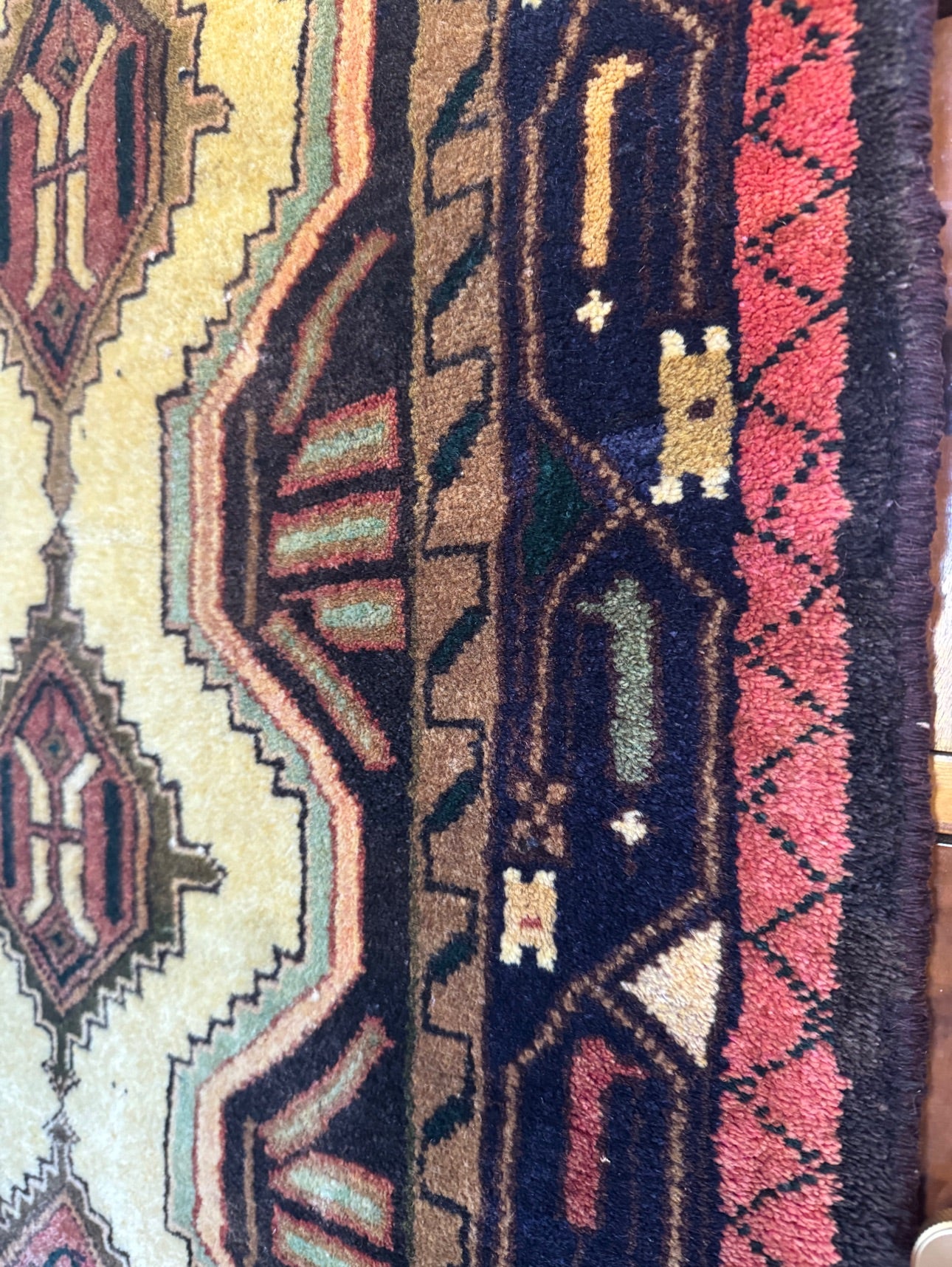 Vintage Kurdish “Golden Lightning” Runner 2’3” × 8’8” | Circa 1920–1940