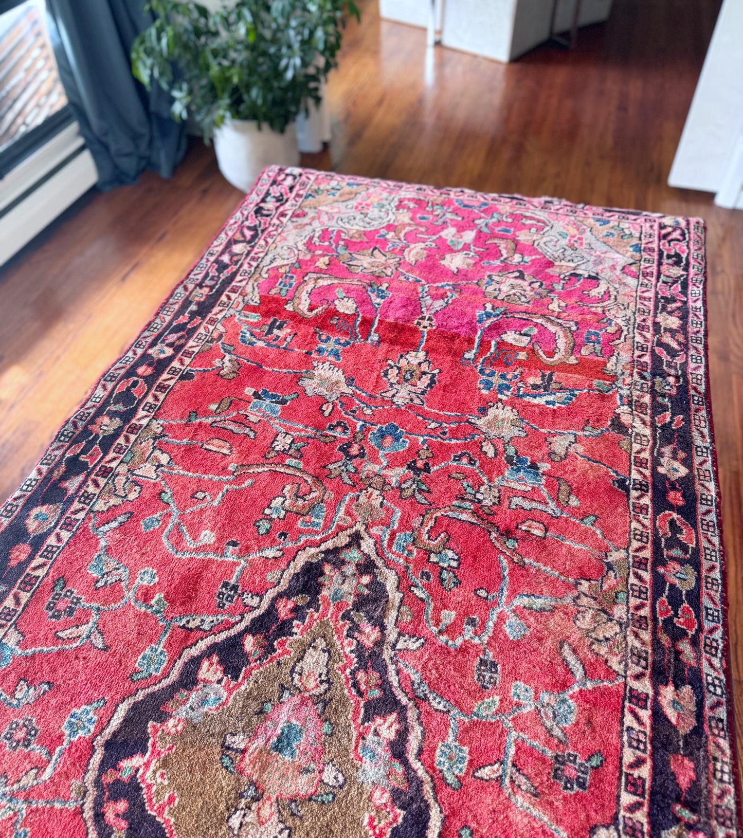 Vintage handmade wool Anatolian rug ✨ 3.5ft X 8.9ft Circa 1911-1935
