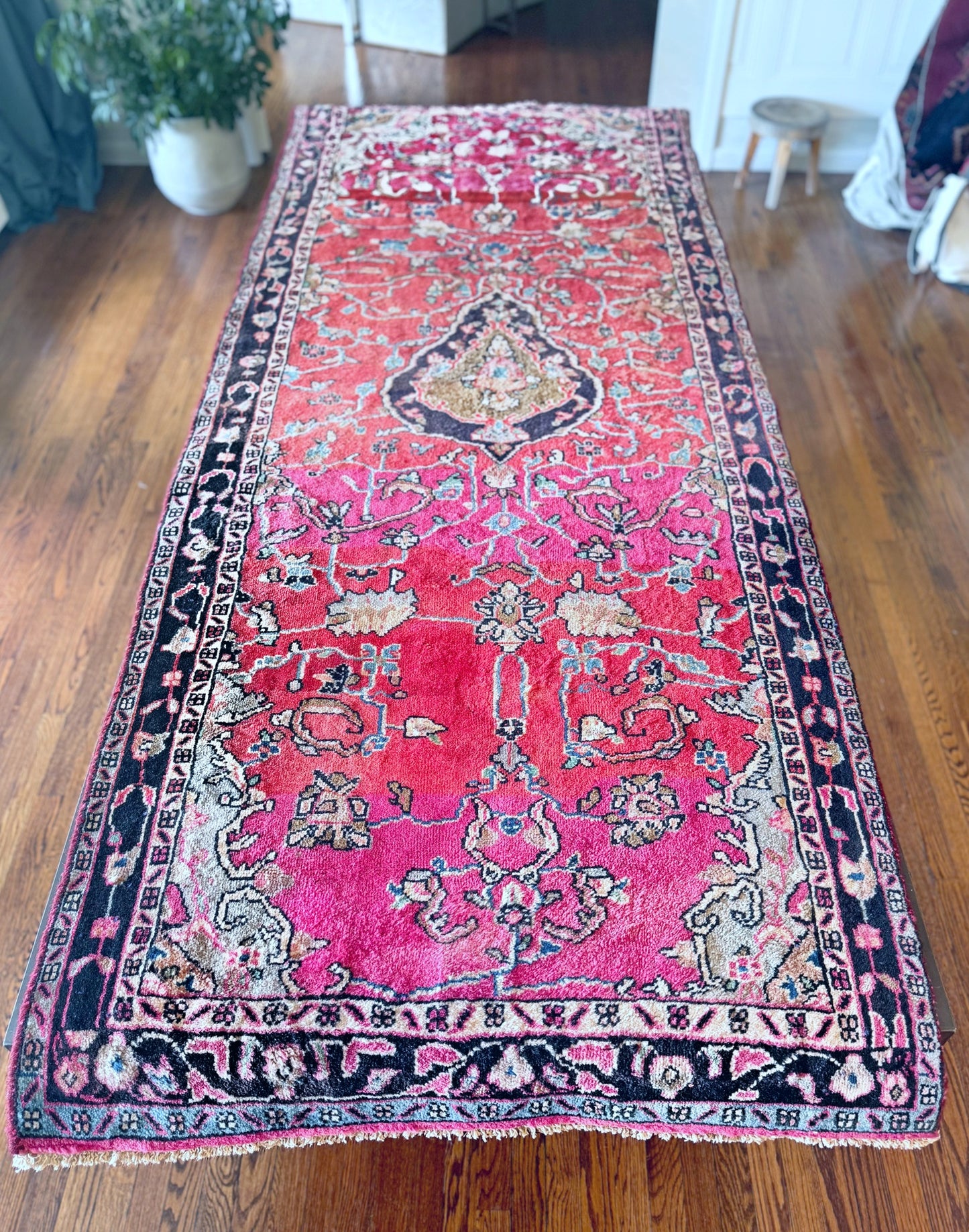 Vintage handmade wool Anatolian rug ✨ 3.5ft X 8.9ft Circa 1911-1935