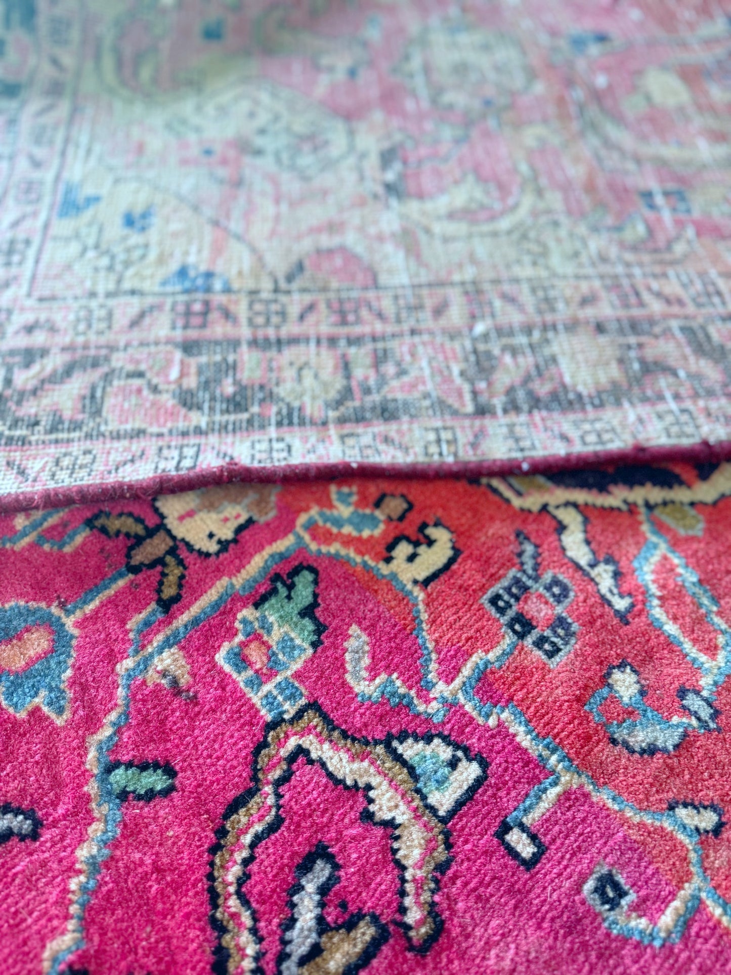 Vintage handmade wool Anatolian rug ✨ 3.5ft X 8.9ft Circa 1911-1935